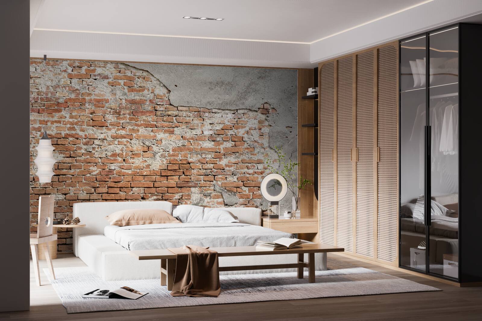 Papier peint partie d'une ancienne barrière de briques