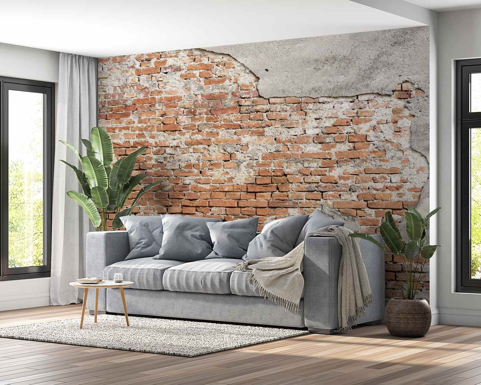 Papier peint partie d'une ancienne barrière de briques