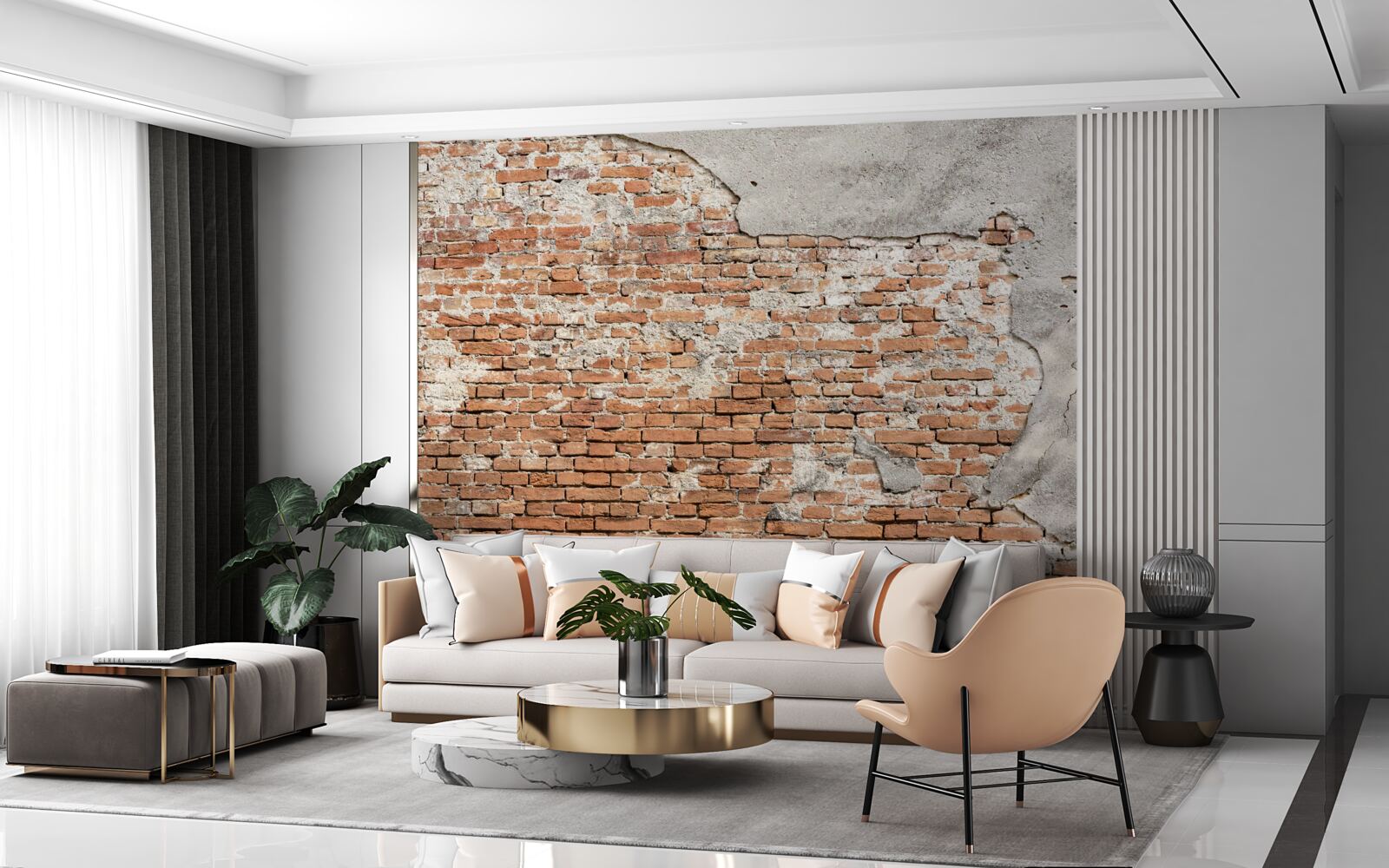 Papier peint partie d'une ancienne barrière de briques