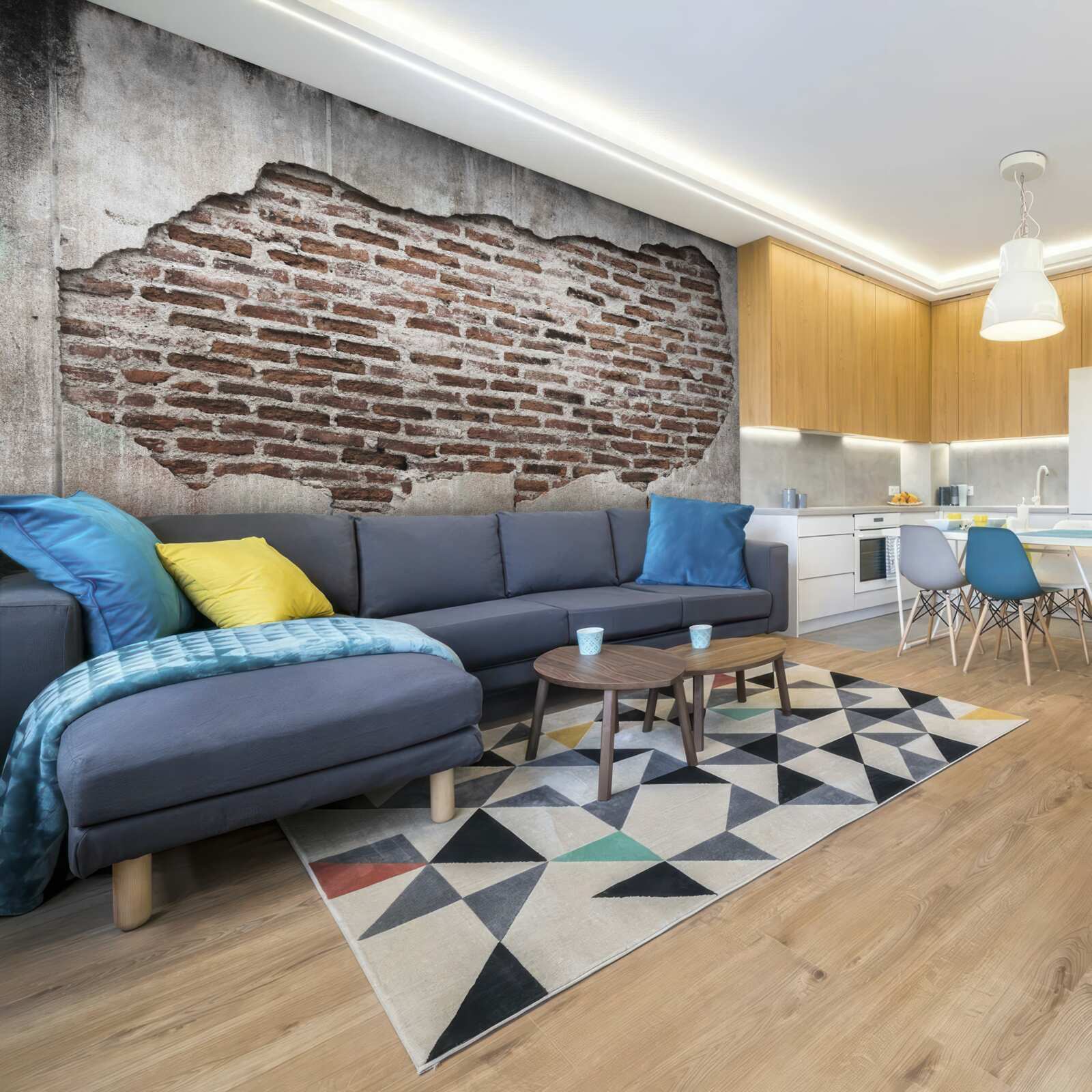 Papier peint partie d'un mur qui s'est écroulée