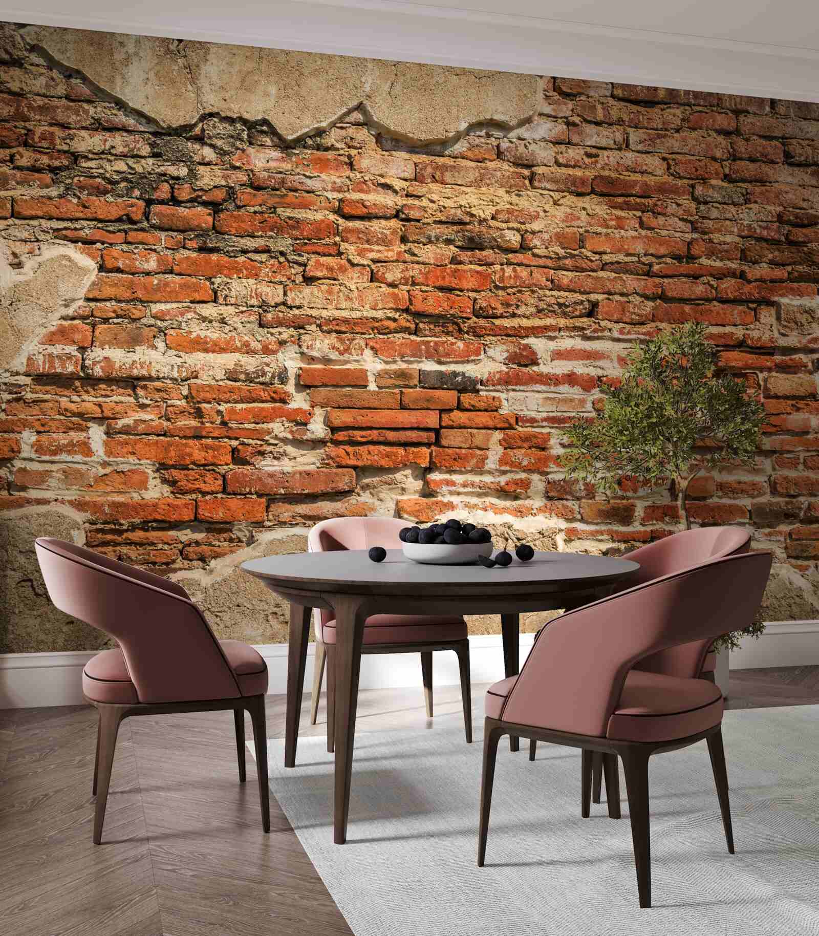 Papier peint un mur de briques très délabré