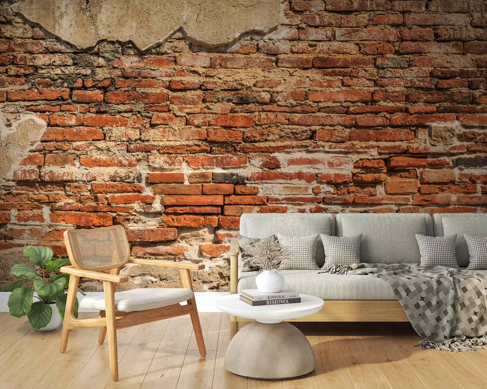 Papier peint un mur de briques très délabré