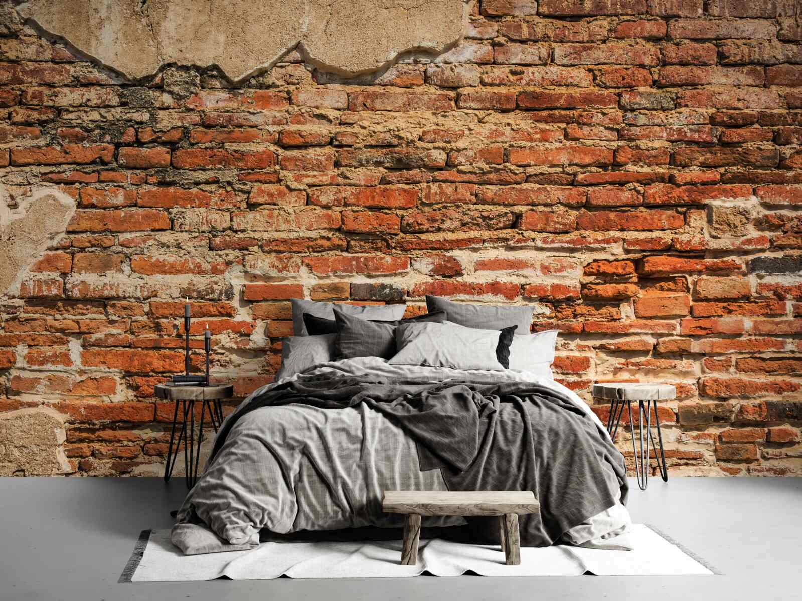 Papier peint un mur de briques très délabré