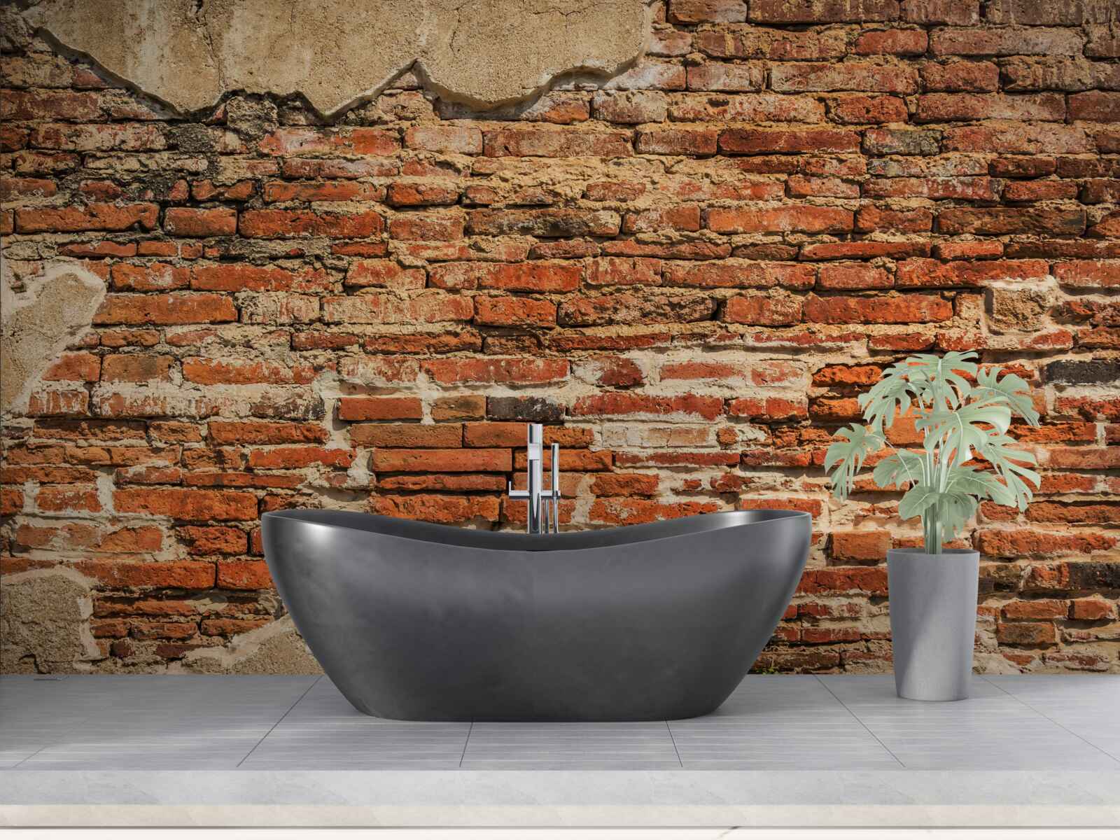 Papier peint un mur de briques très délabré