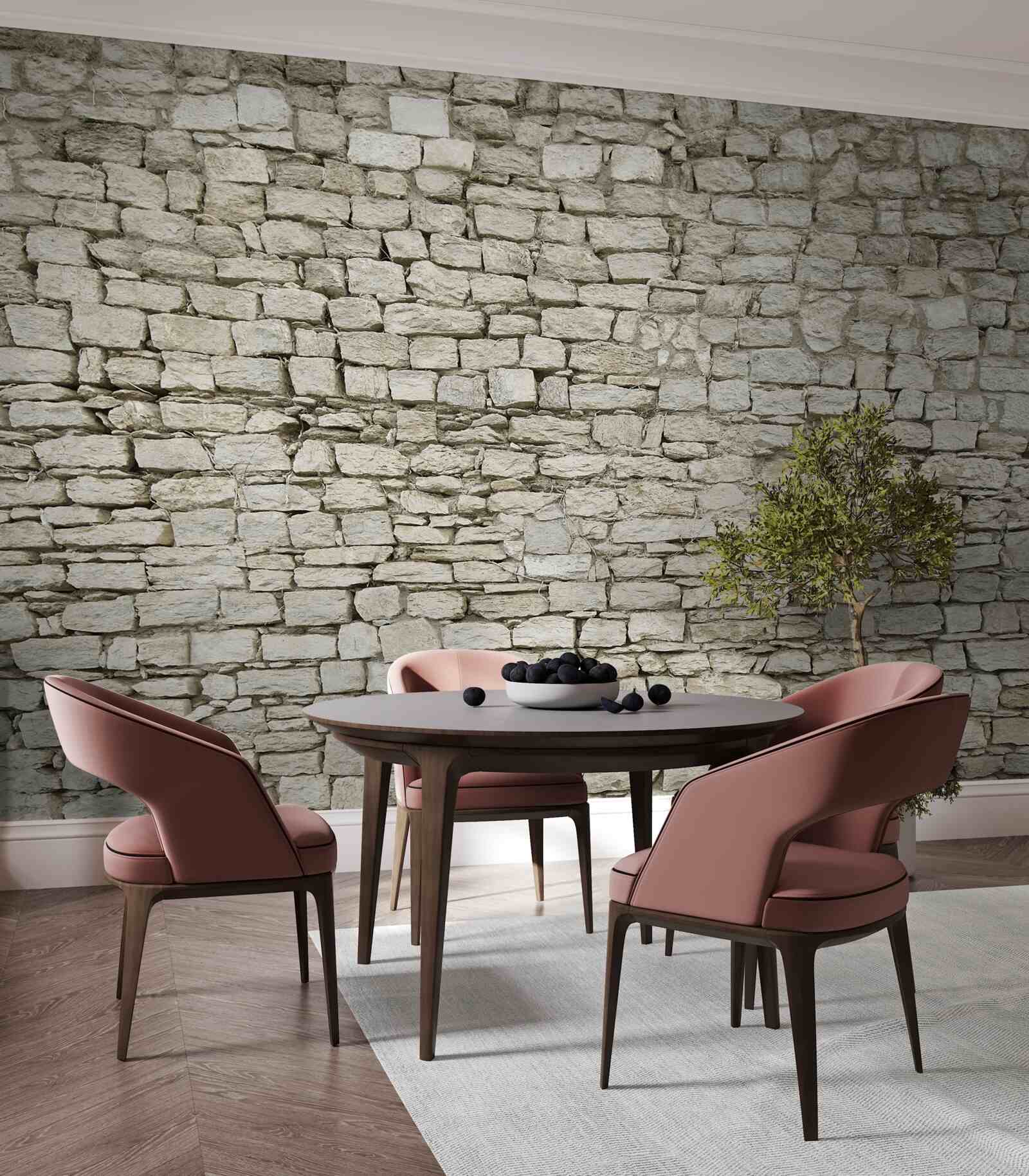 Papier peint pose de murs en pierres éparses