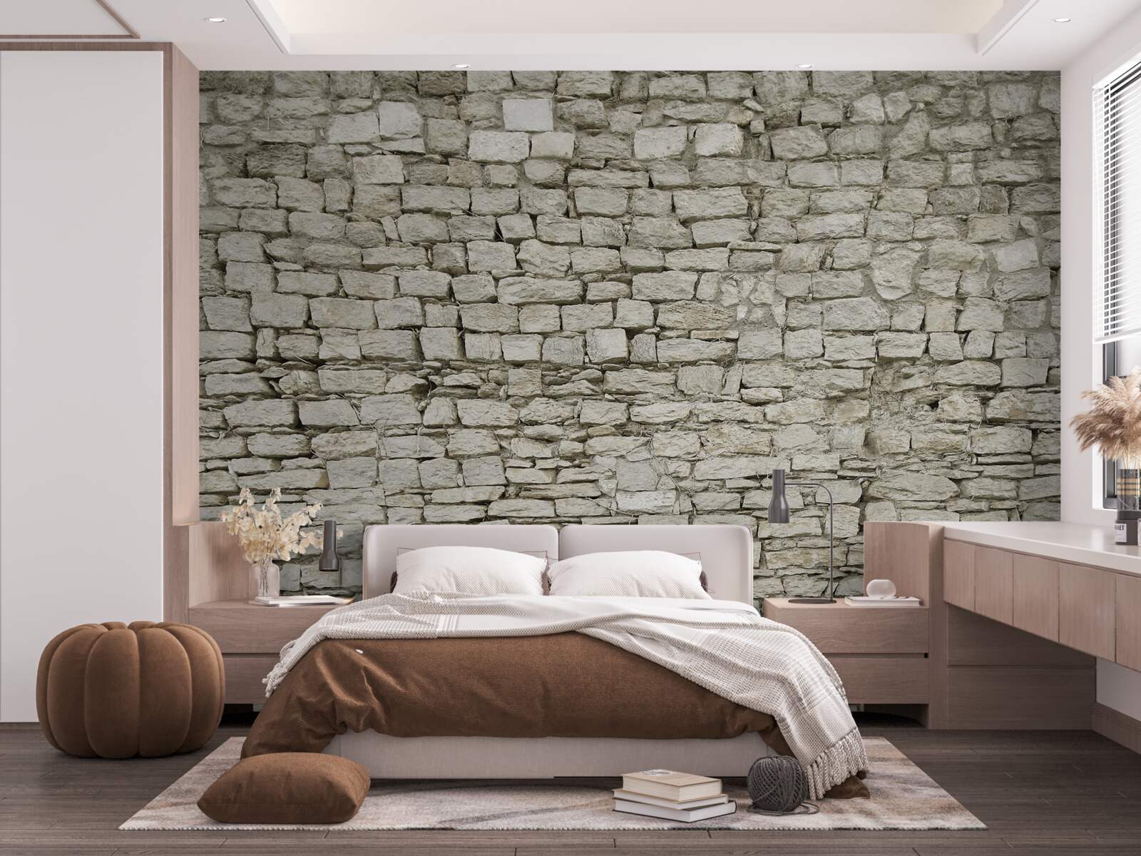 Papier peint pose de murs en pierres éparses