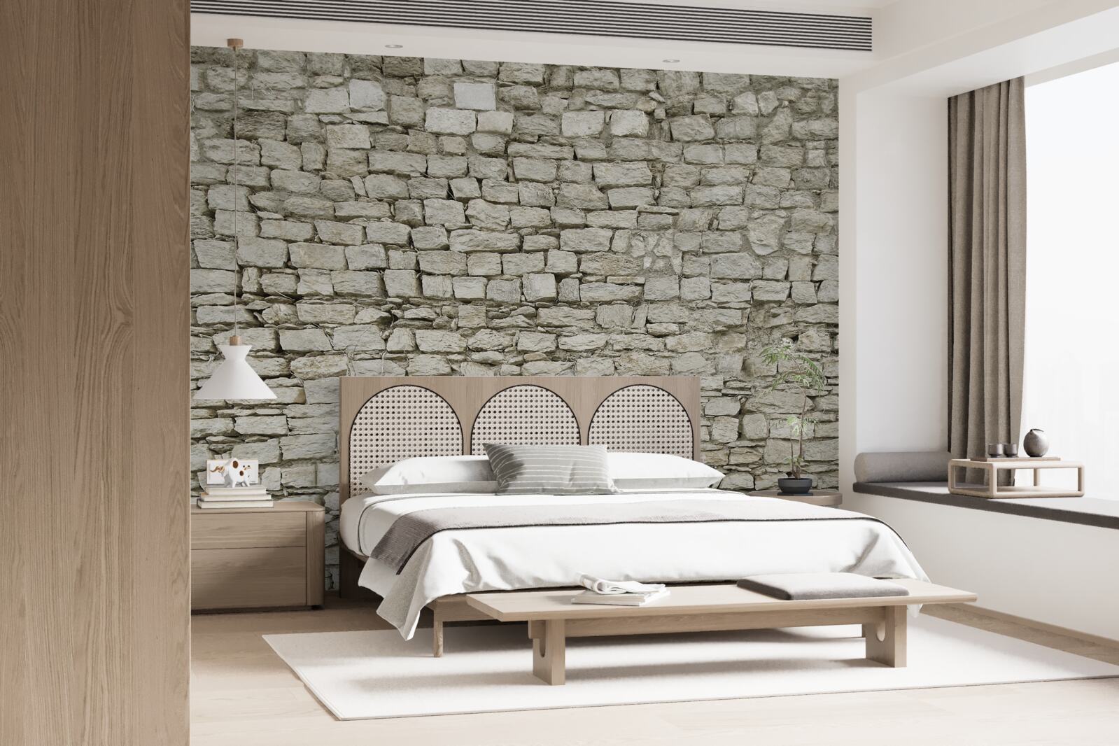 Papier peint pose de murs en pierres éparses