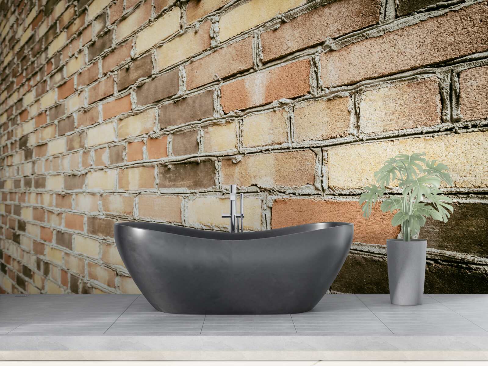 Papier peint vue latérale d'un mur de briques