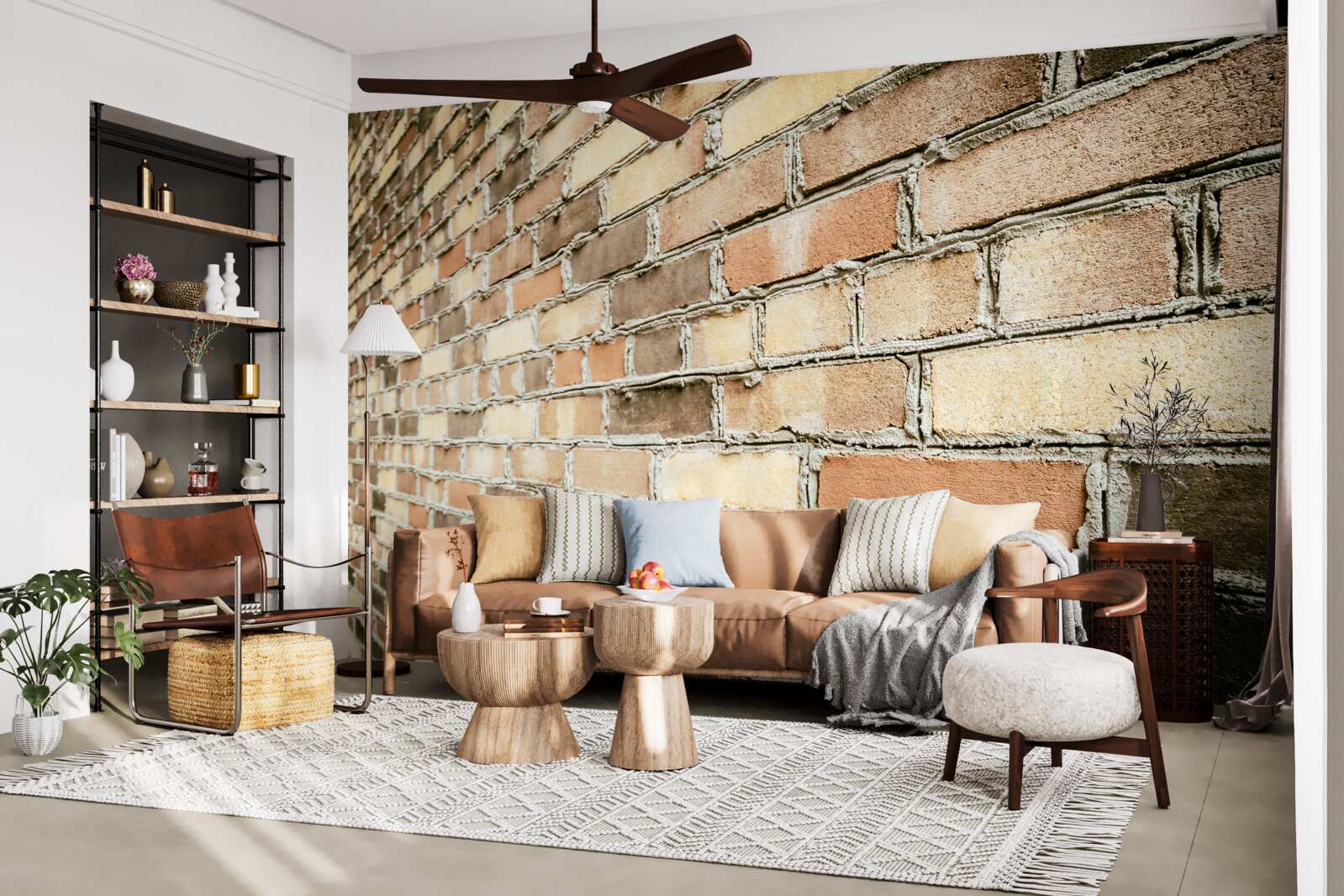 Papier peint vue latérale d'un mur de briques