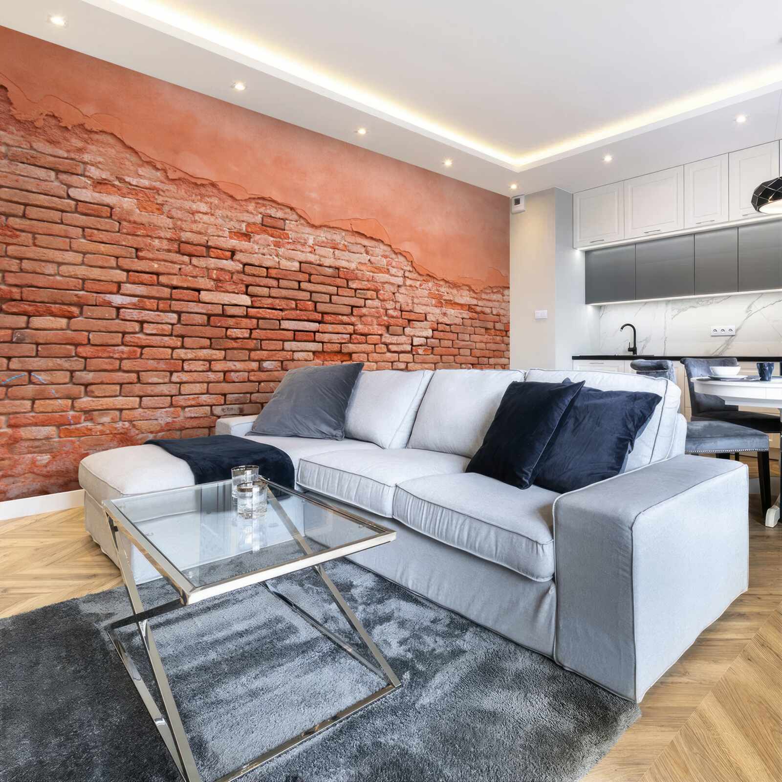 Papier peint mur de briques effondré