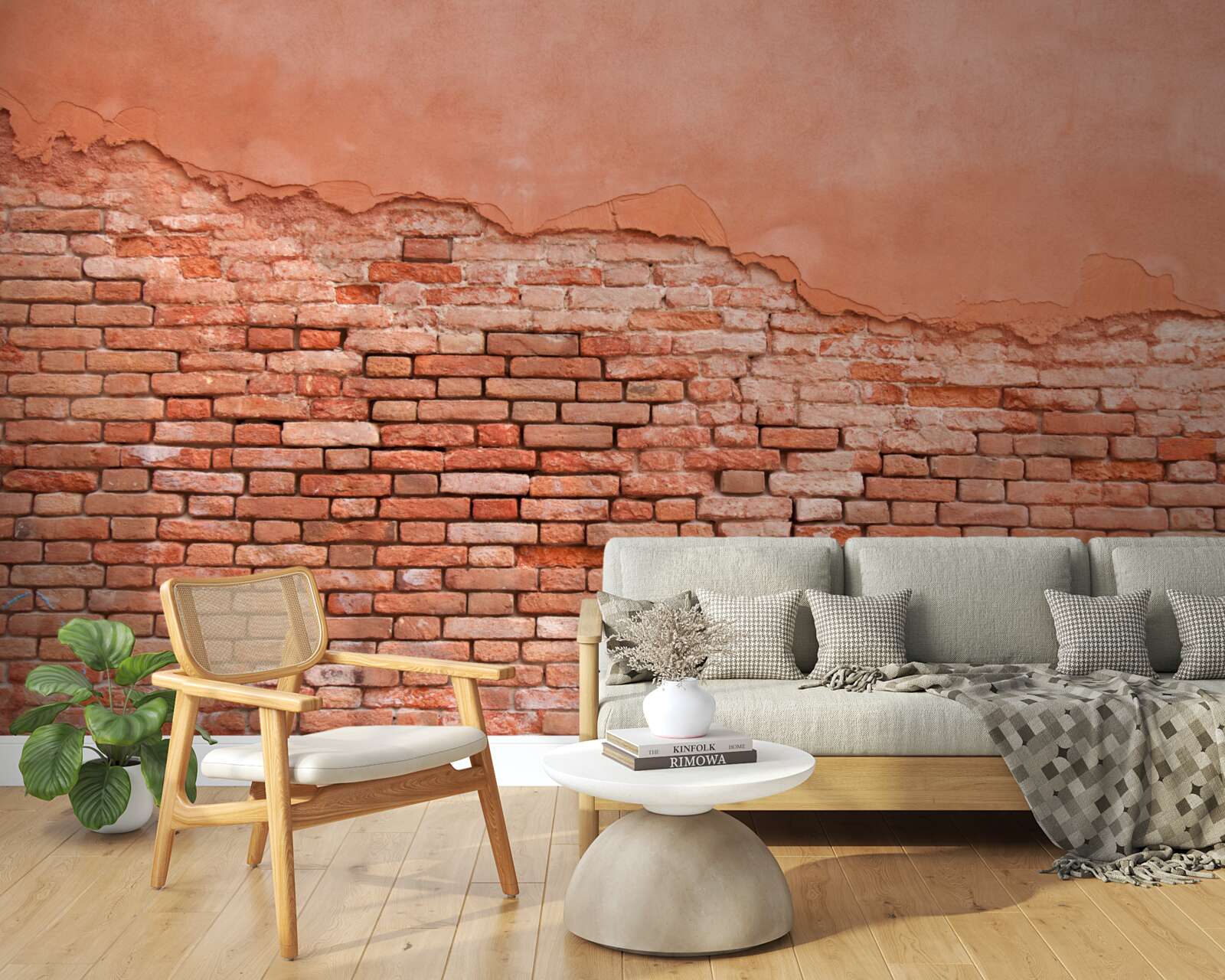 Papier peint mur de briques effondré