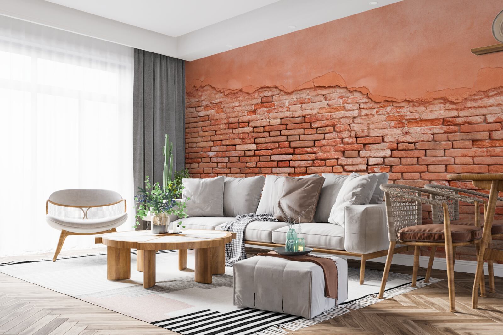 Papier peint mur de briques effondré