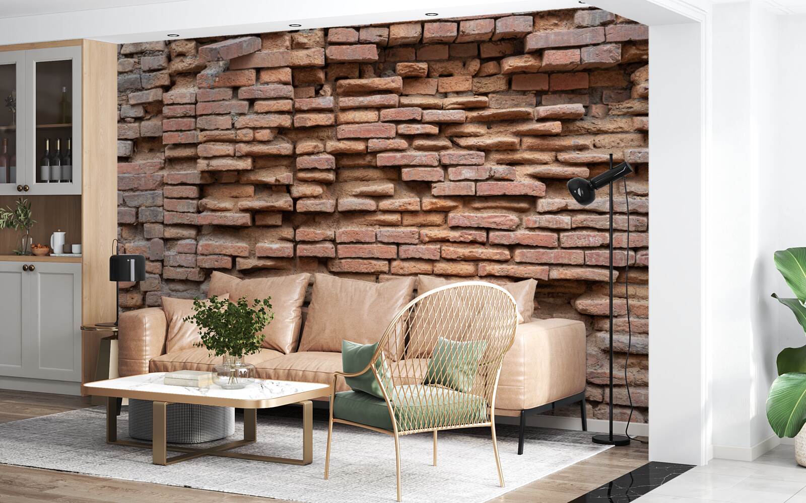 Papier peint un mur de pierre qui s'écroule