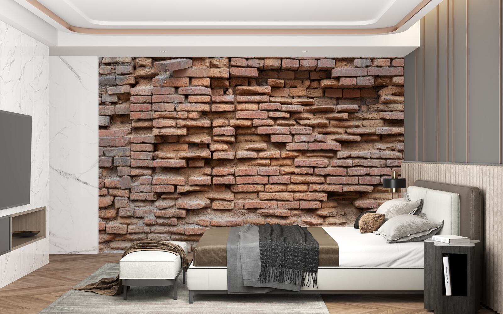 Papier peint un mur de pierre qui s'écroule