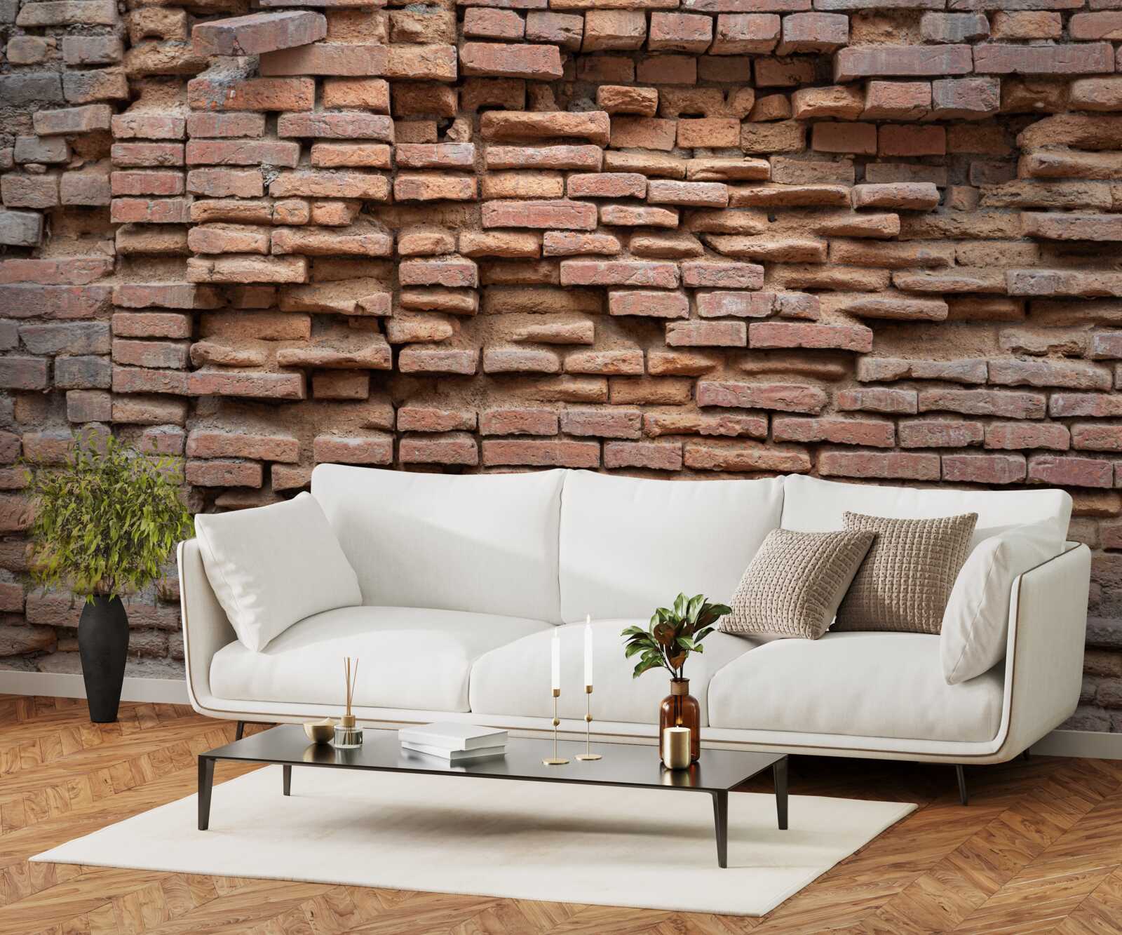 Papier peint un mur de pierre qui s'écroule