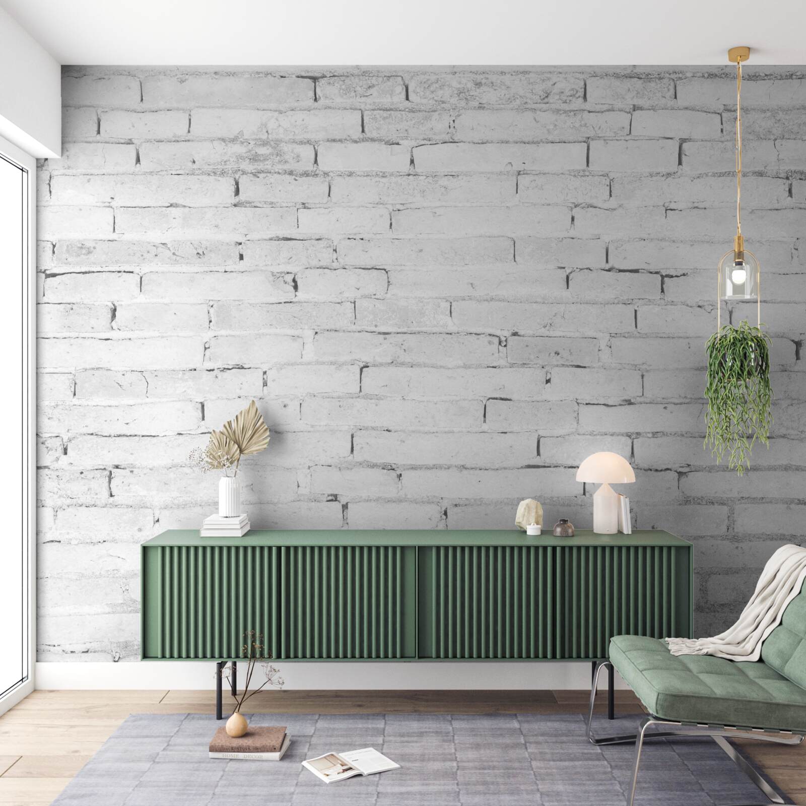 Papier peint brique brute