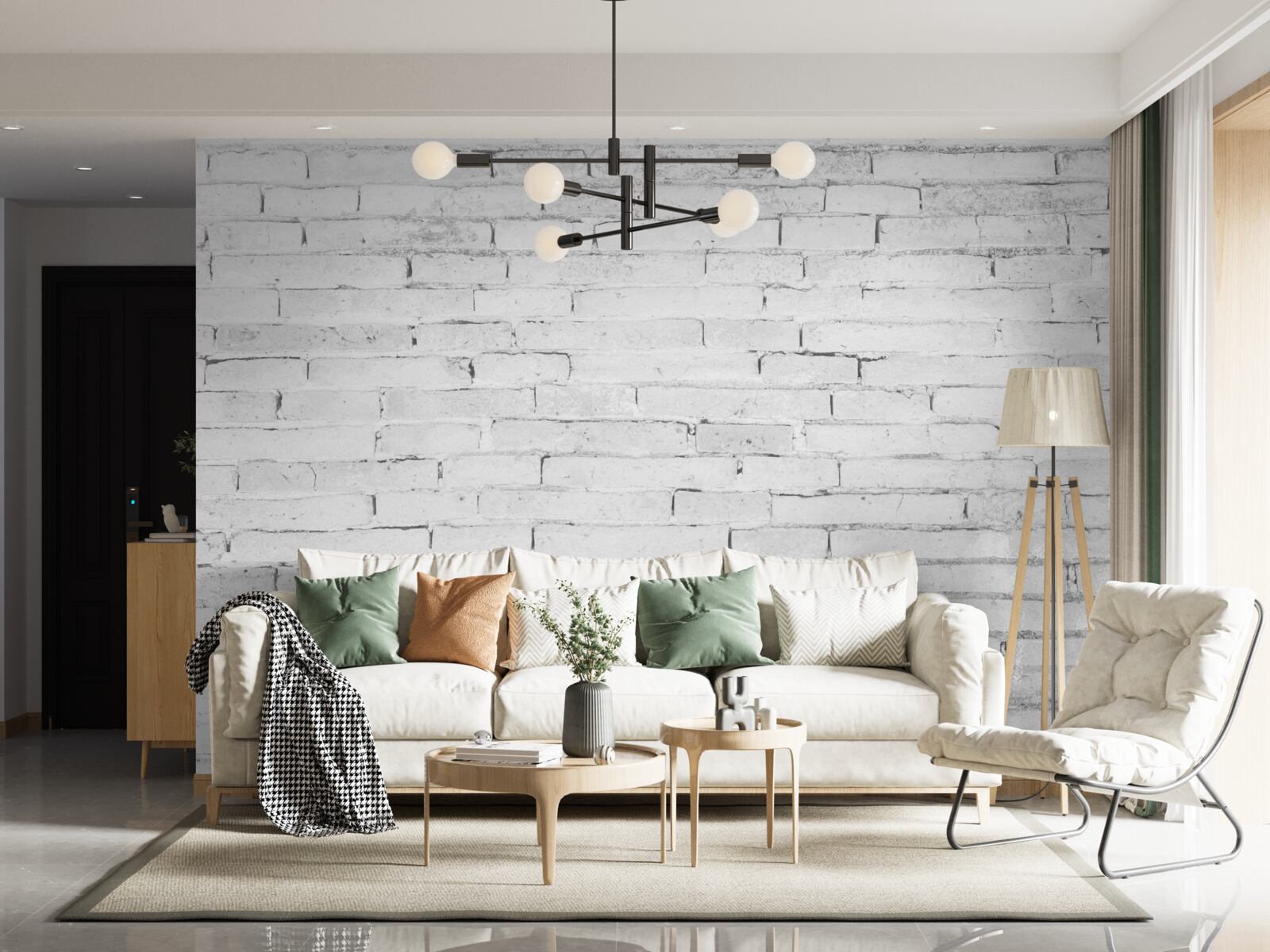 Papier peint brique brute