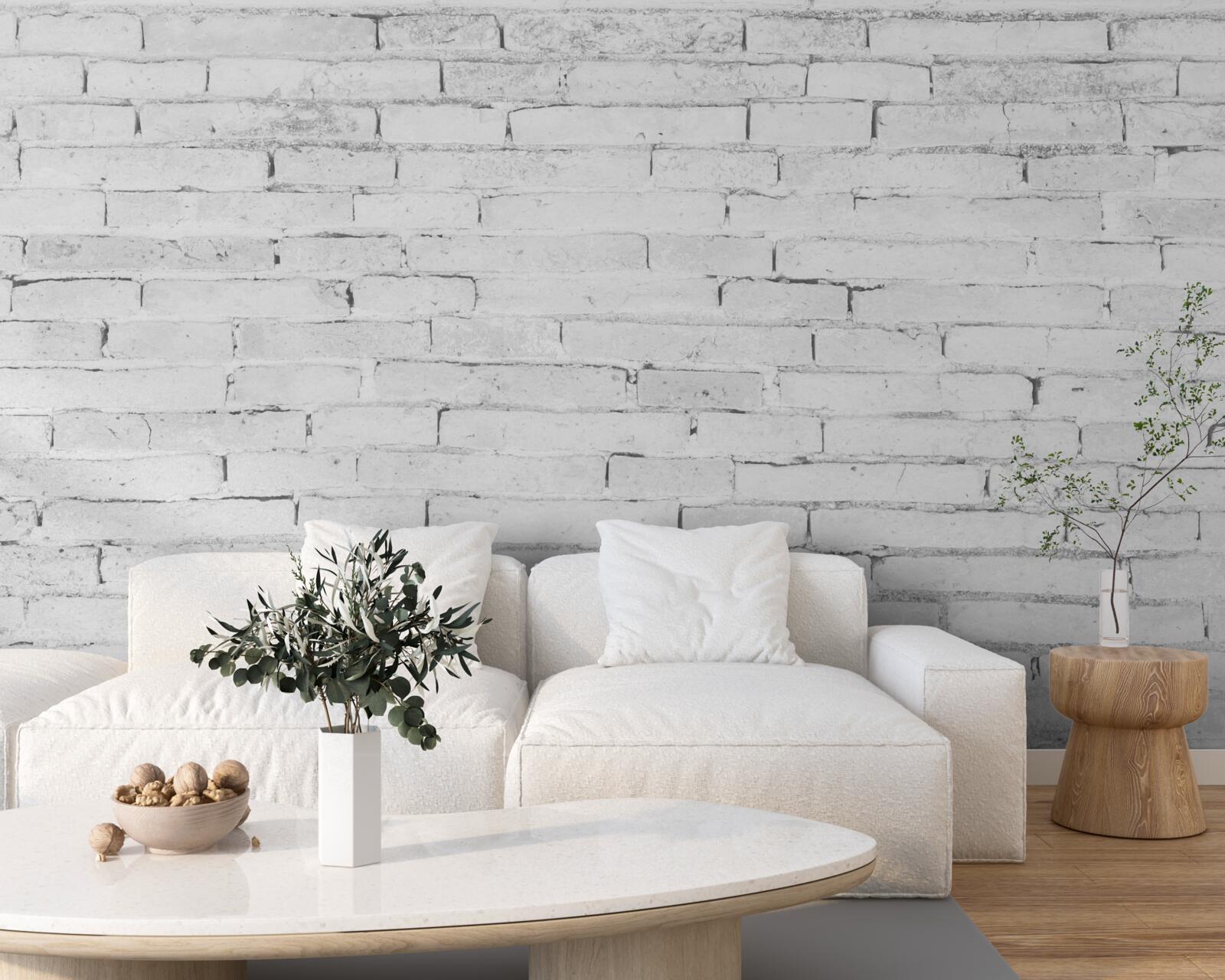 Papier peint brique brute