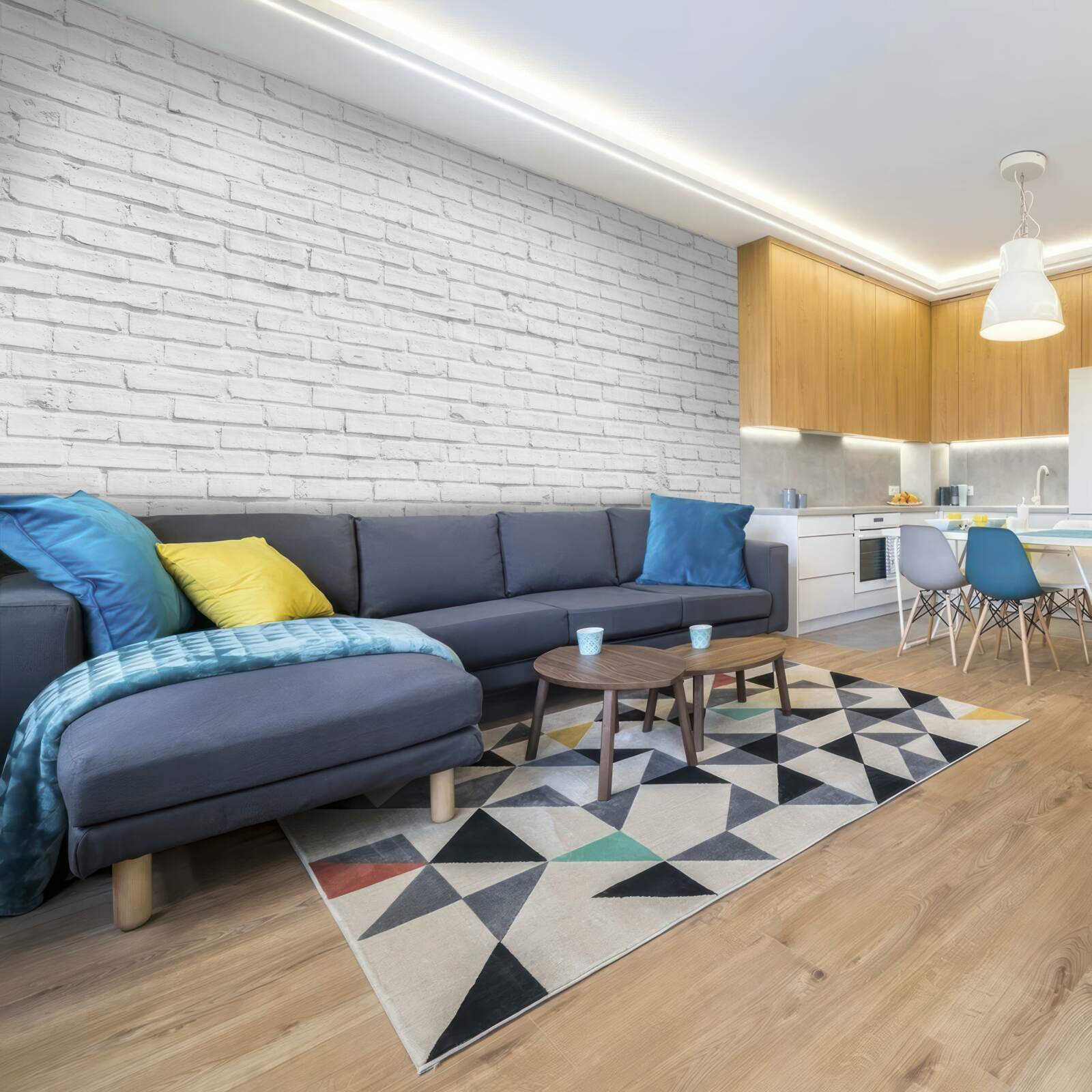 Papier peint base en brique blanche