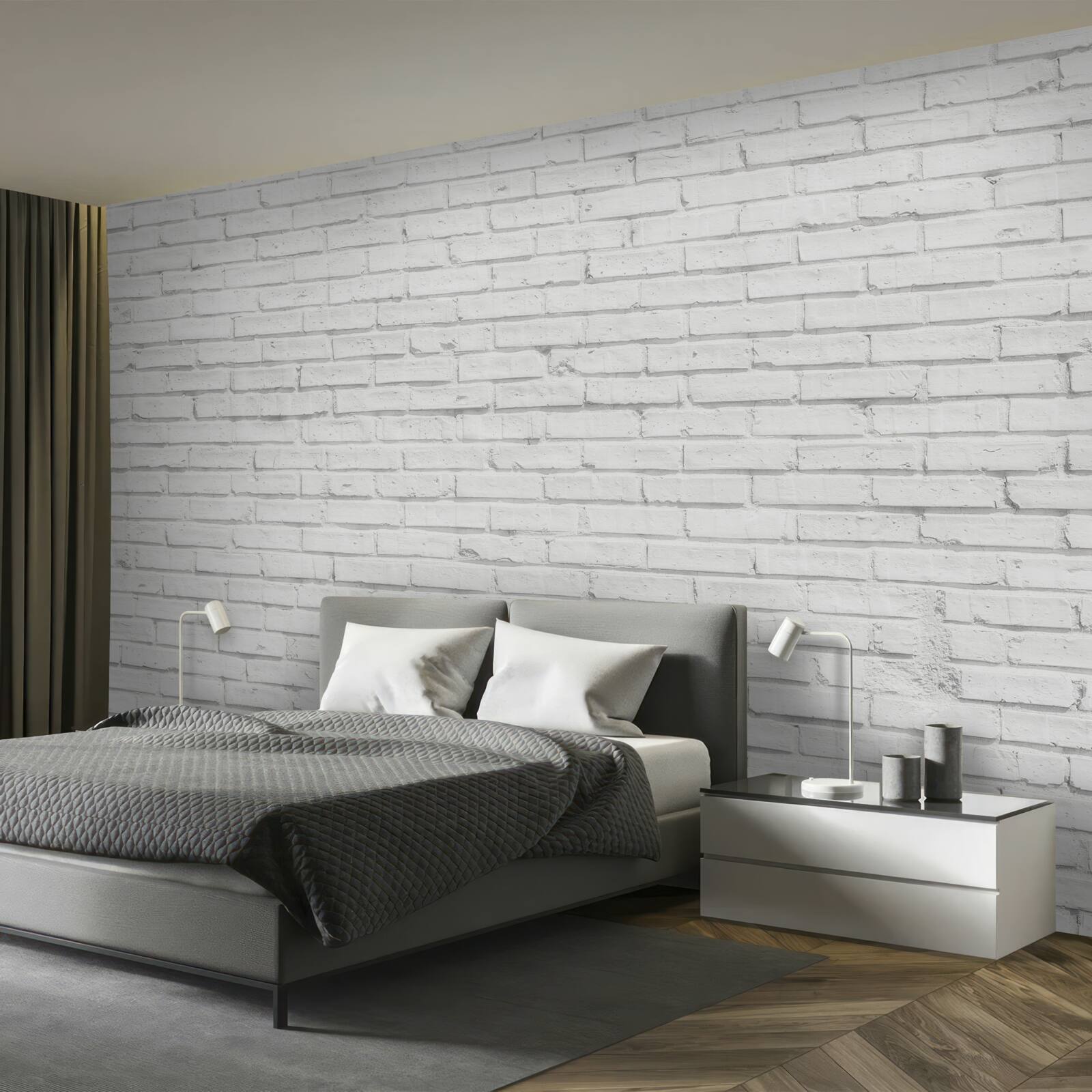 Papier peint base en brique blanche