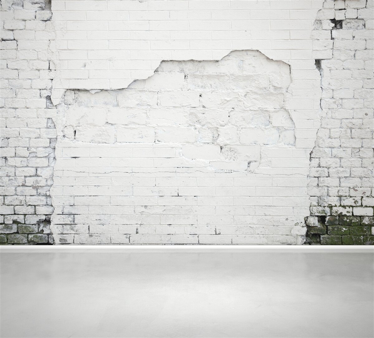 Papier peint la maçonnerie de briques exposée aux effets du temps