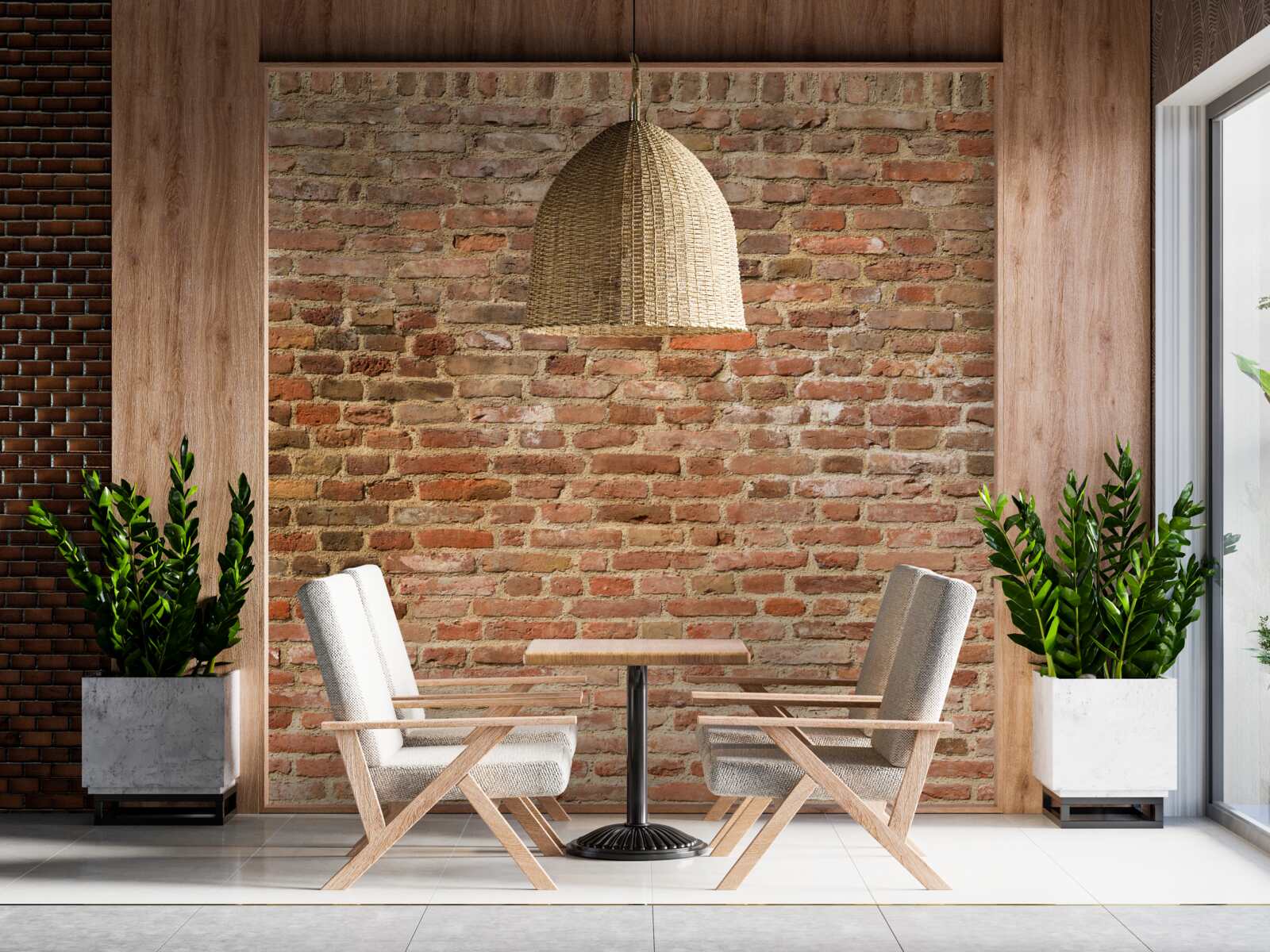 Papier peint vieux mur de briques brunes