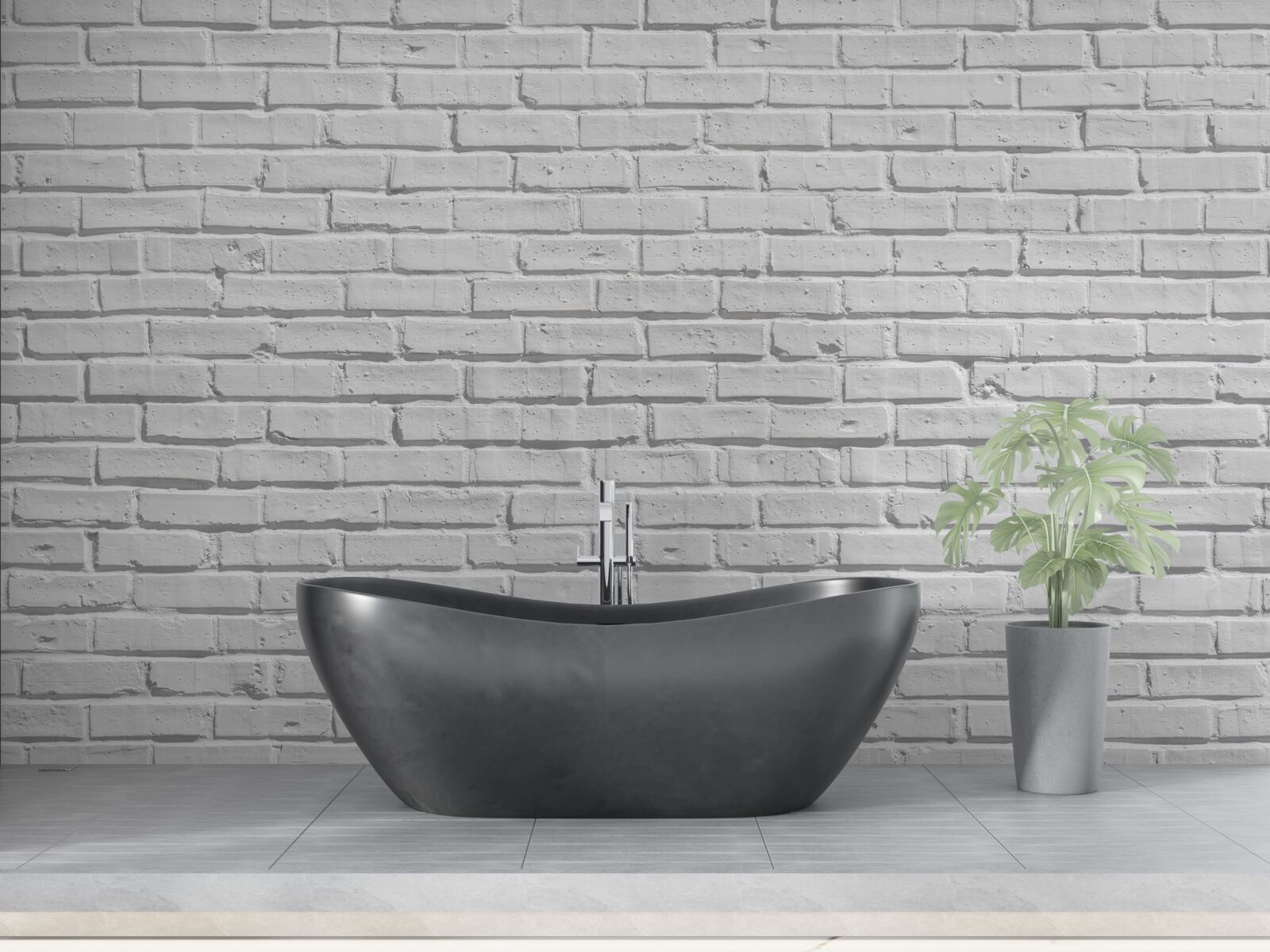 Papier peint Le mur de briques est peint en blanc