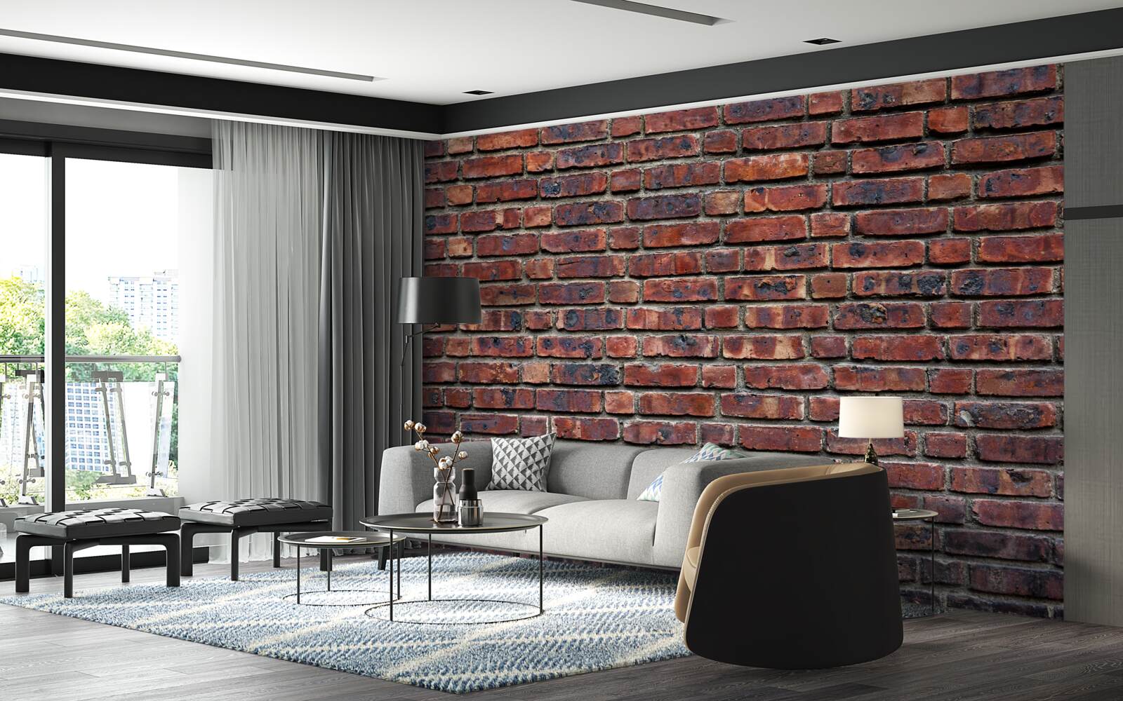 Papier peint mur de briques sombres