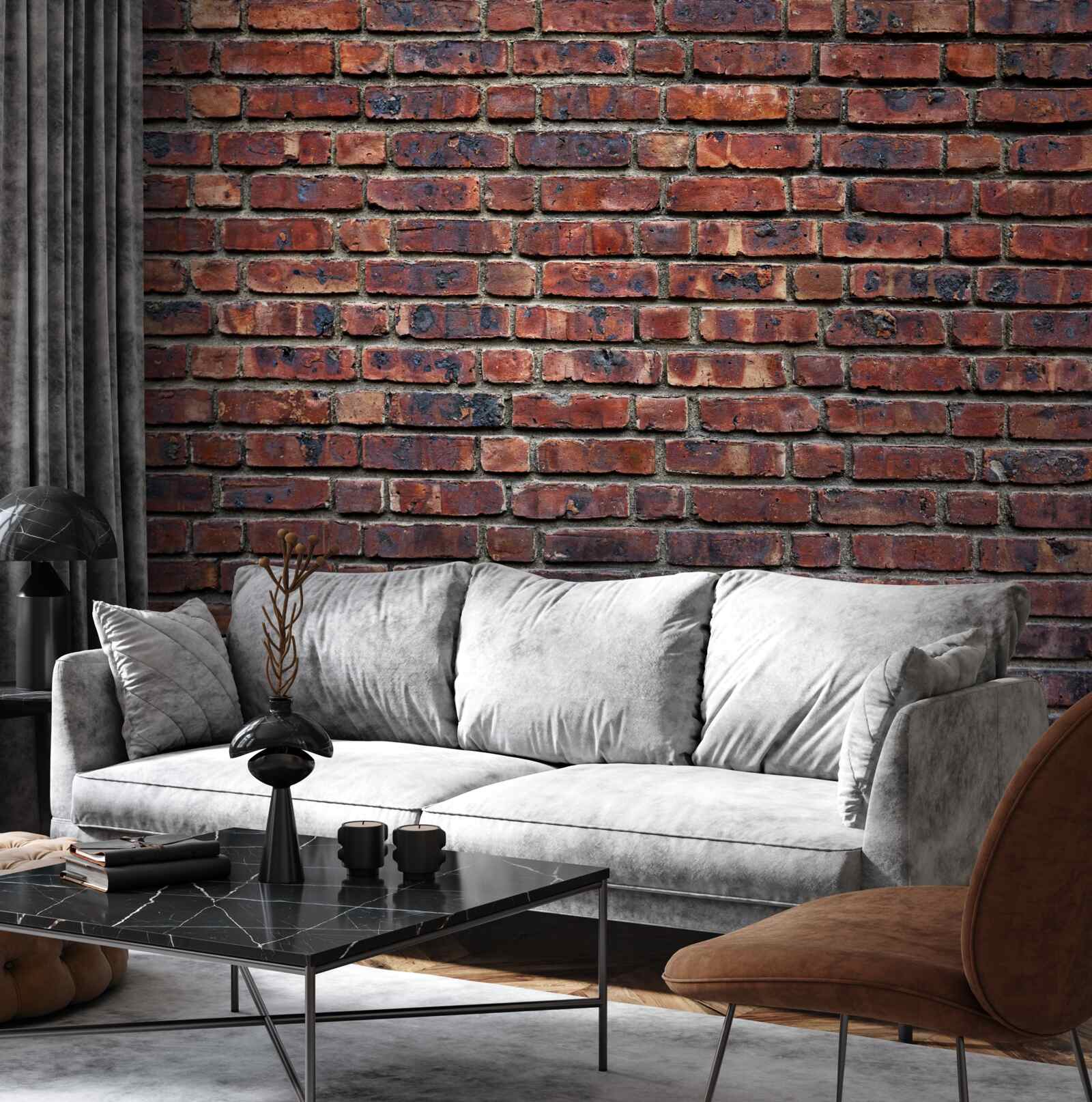 Papier peint mur de briques sombres