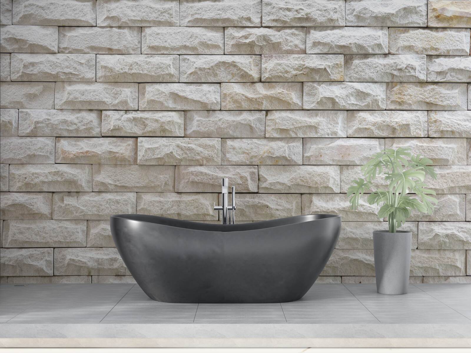 Papier peint mur en pierre claire