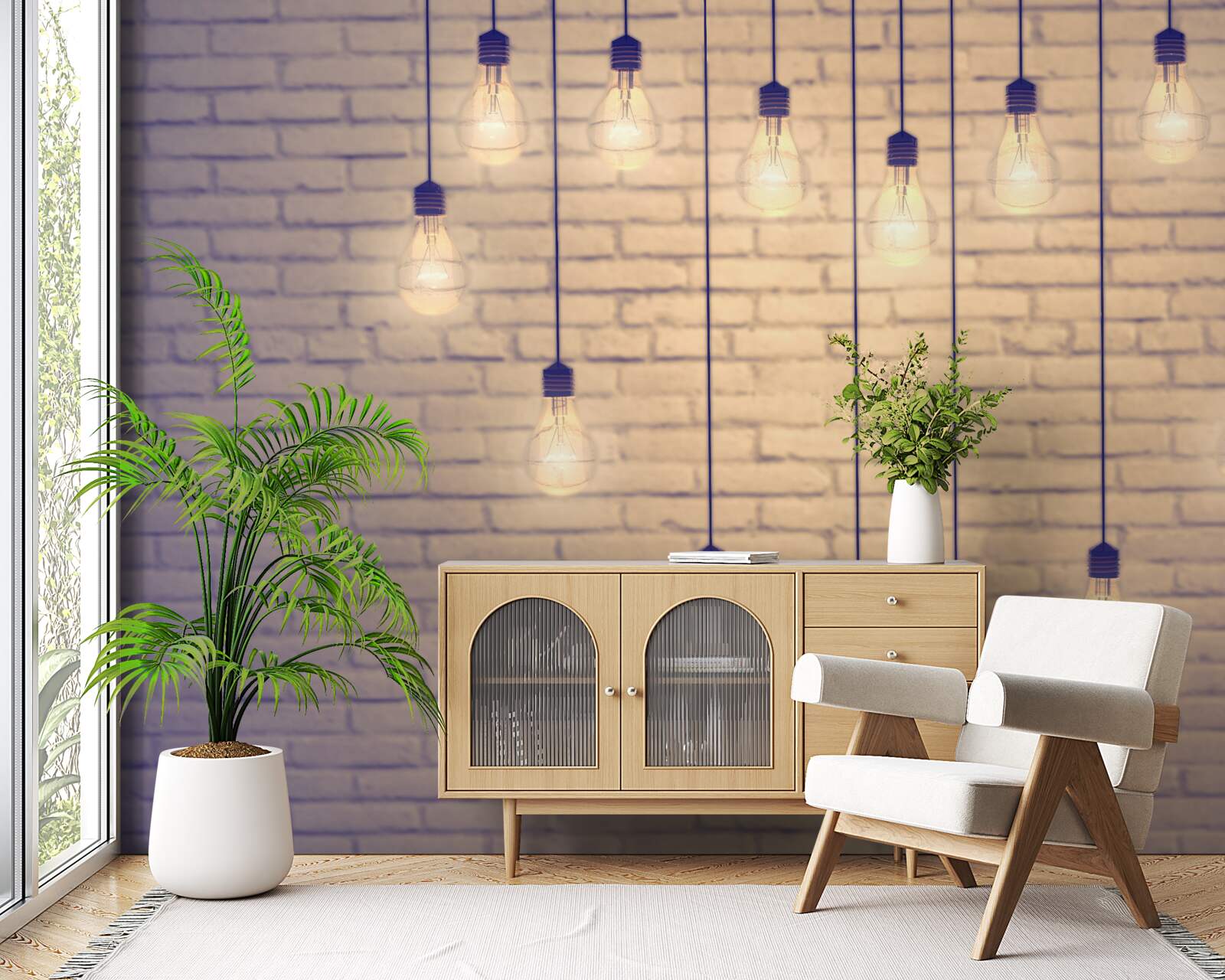 Papier peint un cœur fait de lampes fluorescentes apparaît sur un fond de mur couleur cyprès