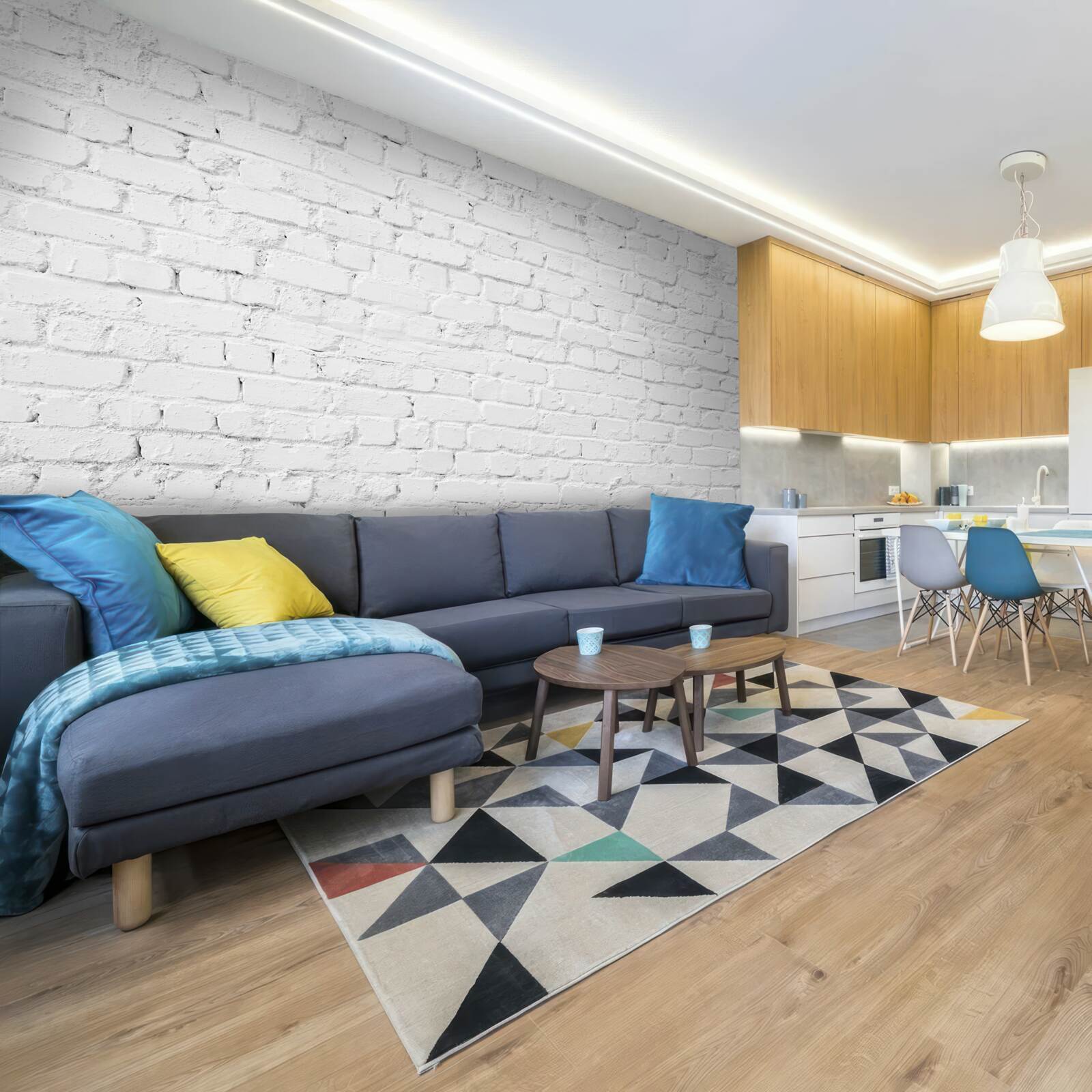 Papier peint mur de briques blanches