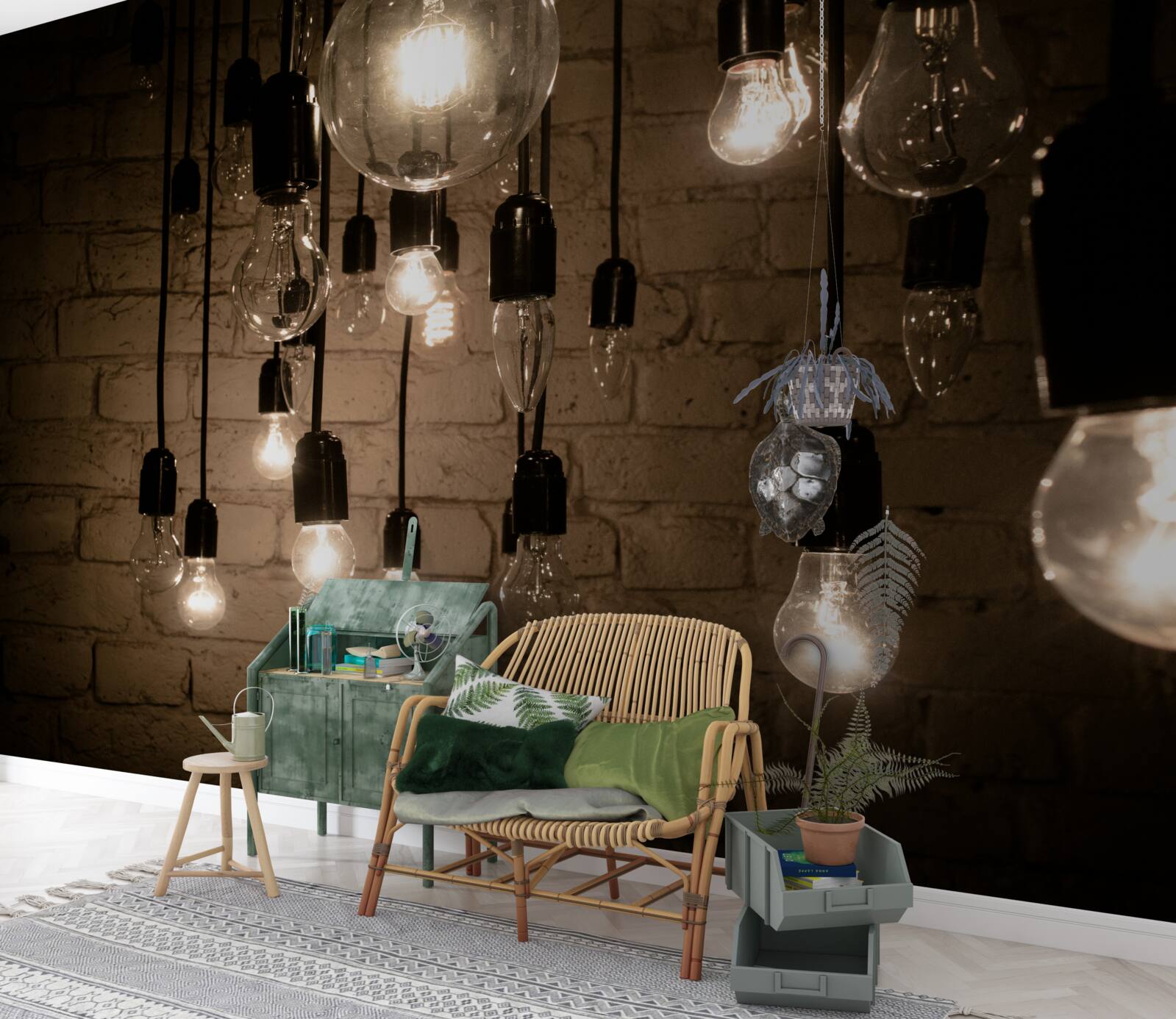 Papier peint les formes des ampoules sont différentes