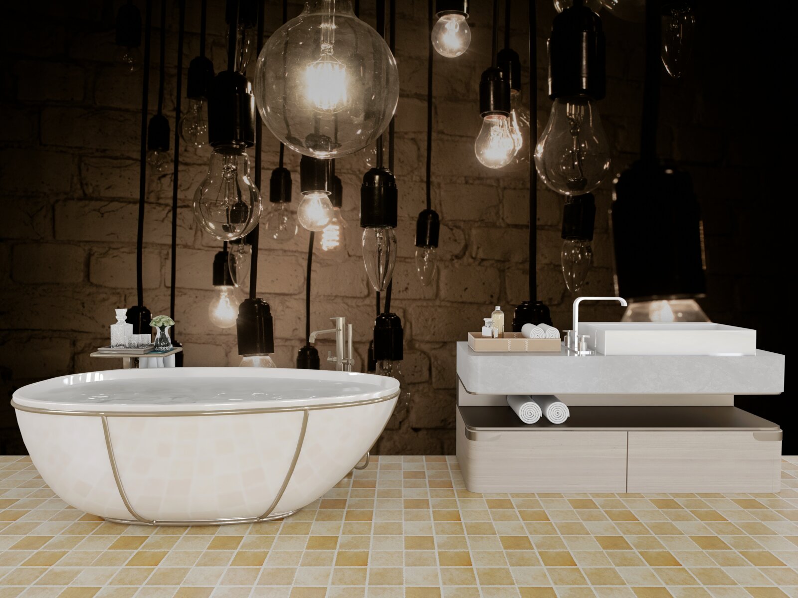 Papier peint les formes des ampoules sont différentes