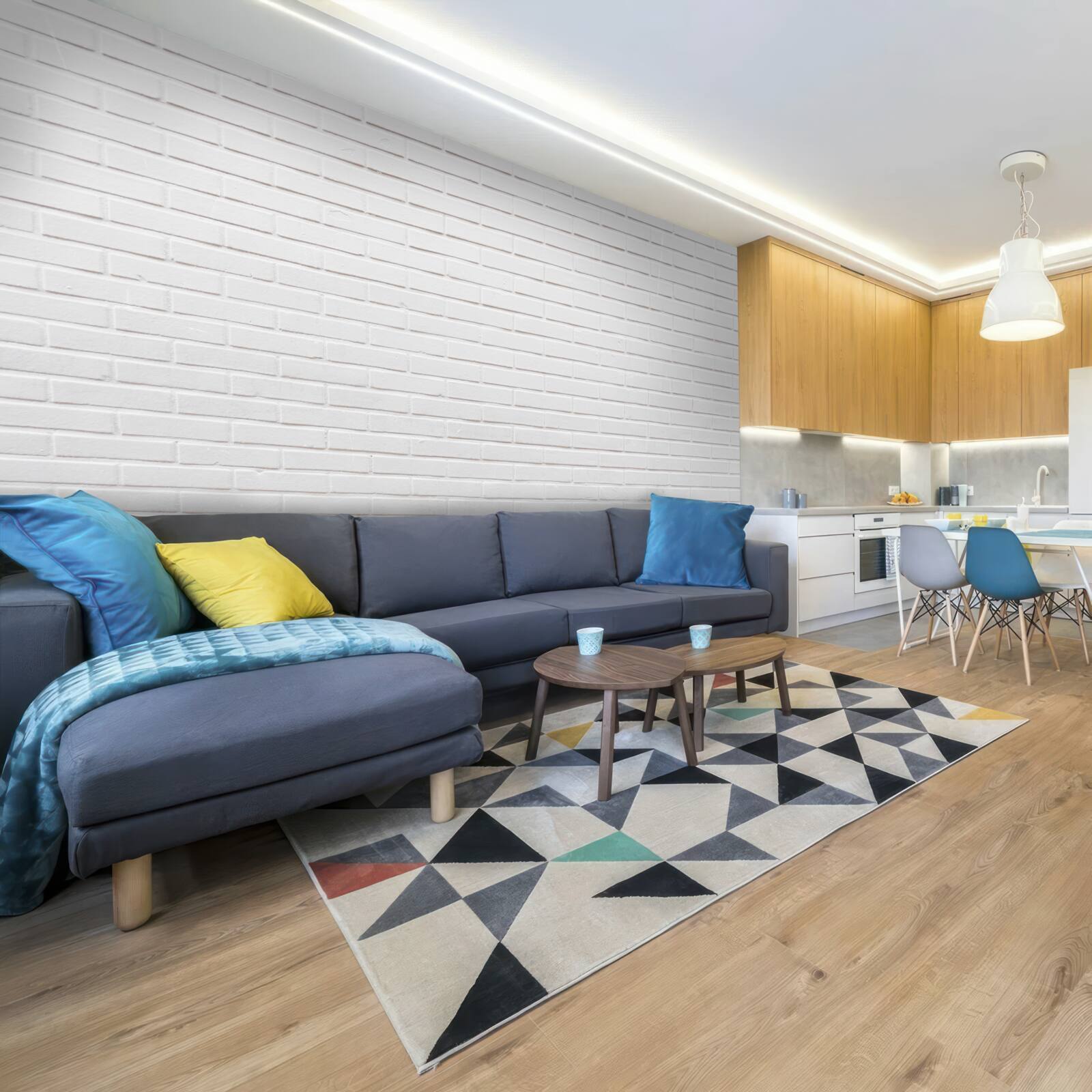 Papier peint le mur de briques est d'un blanc immaculé