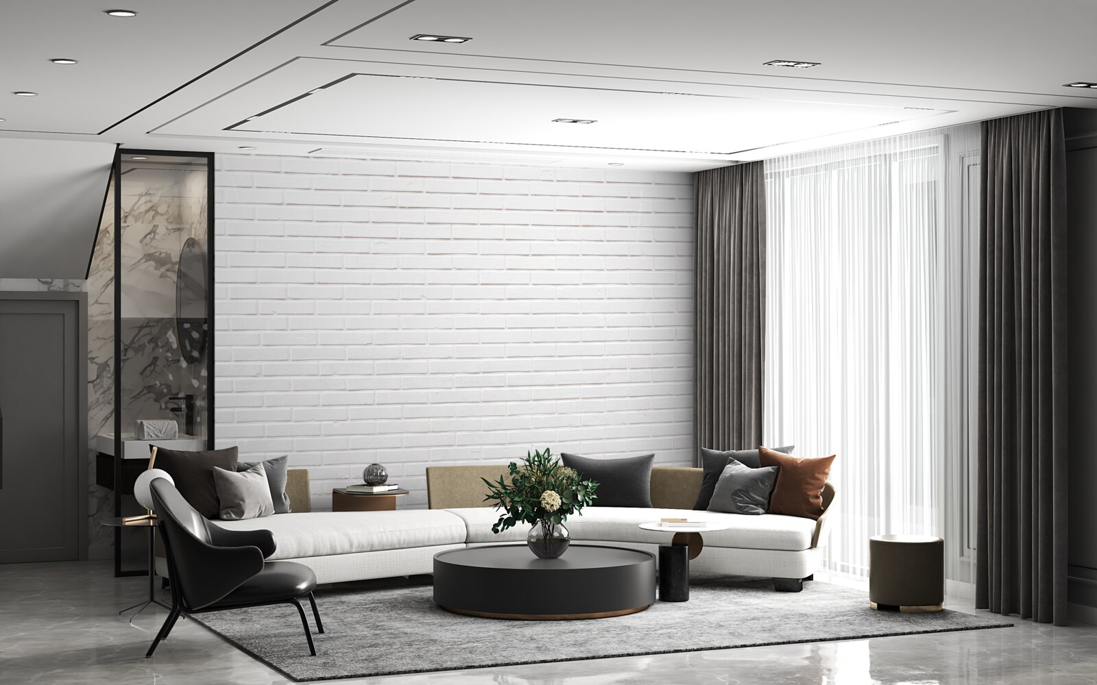 Papier peint le mur de briques est d'un blanc immaculé