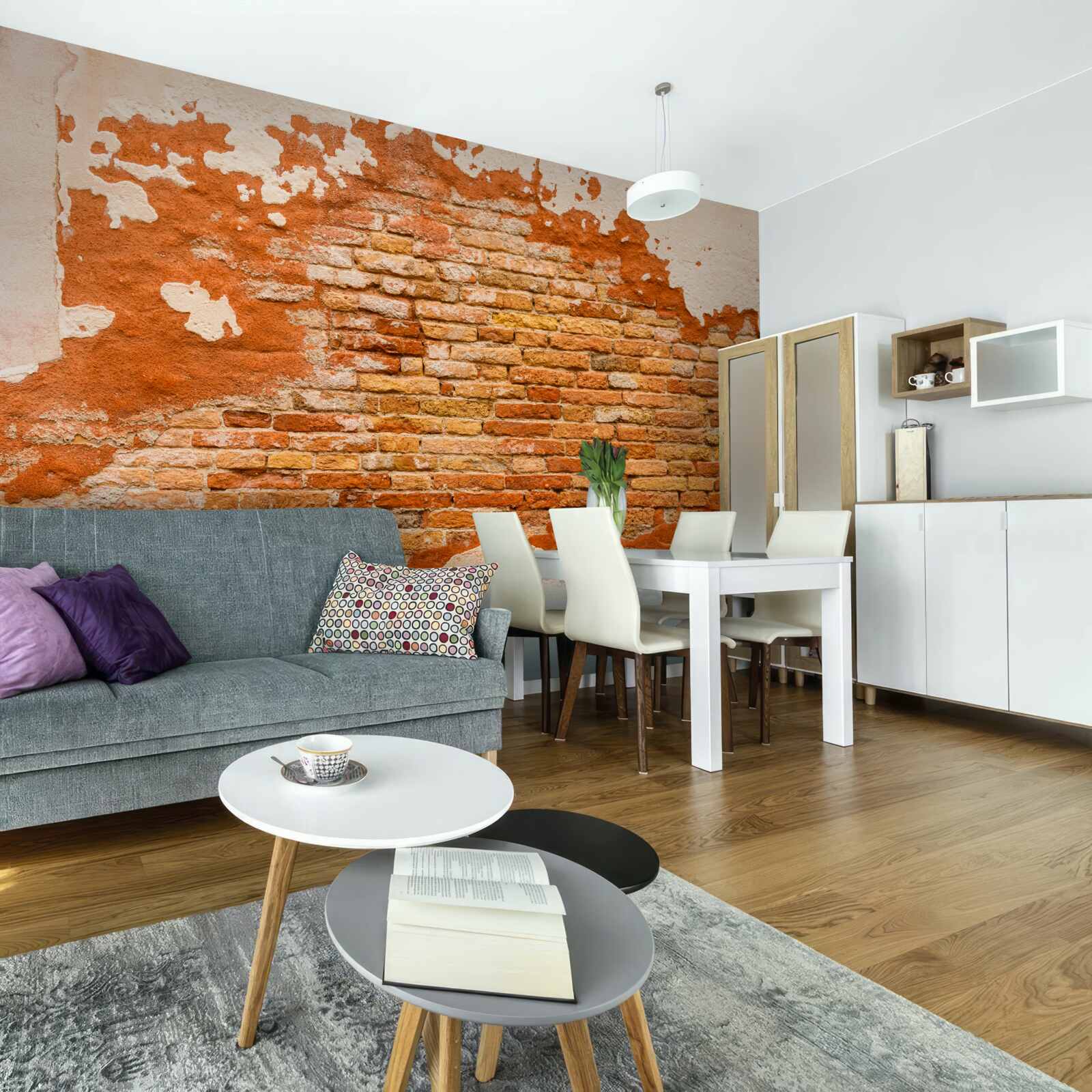 Papier peint un mur de briques qui s'est détérioré avec le temps