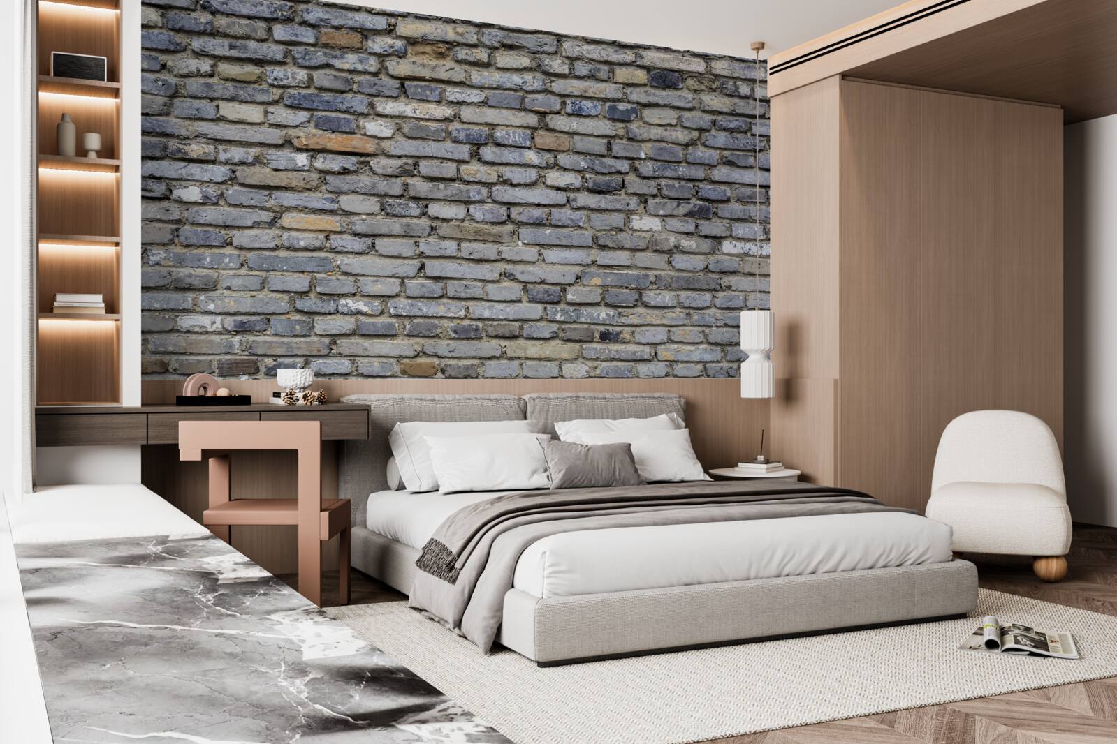 Papier peint mur de briques