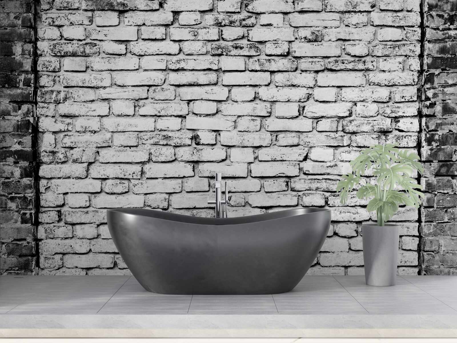 Papier peint Mur de briques avec traces de rayures