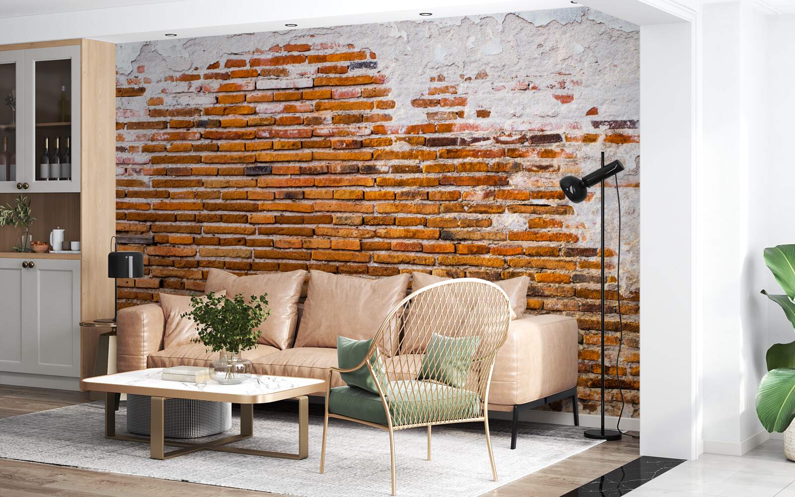 Papier peint vieux mur de briques qui a perdu son aspect