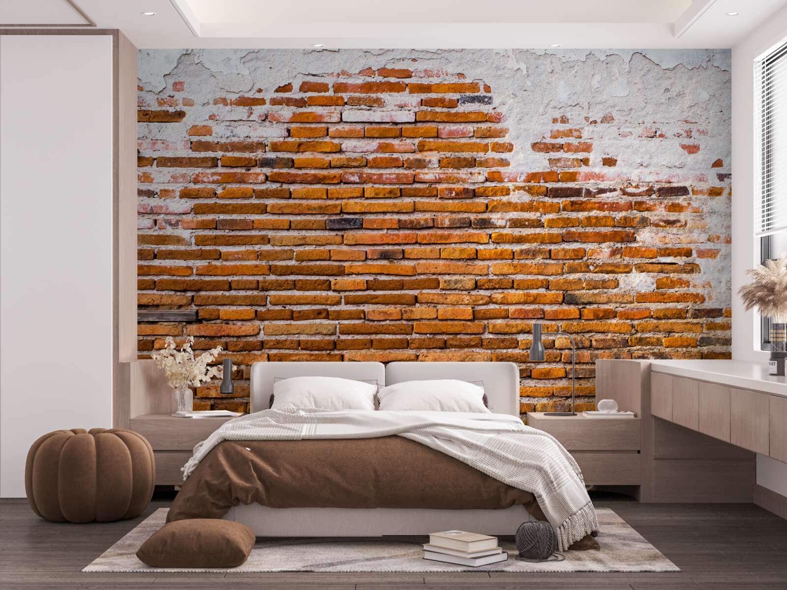 Papier peint vieux mur de briques qui a perdu son aspect