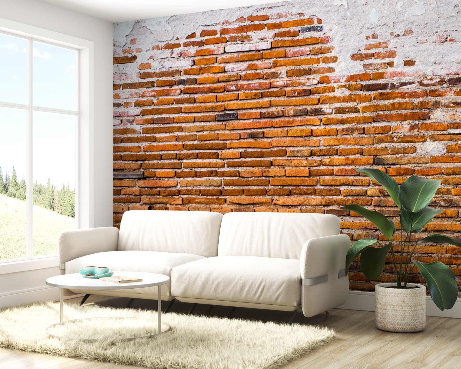 Papier peint vieux mur de briques qui a perdu son aspect