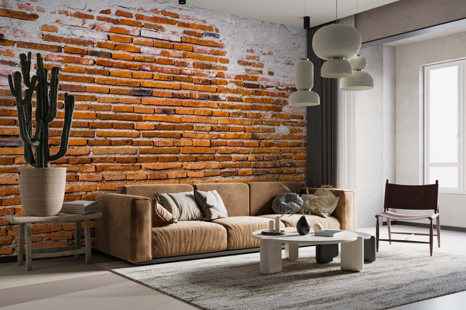 Papier peint vieux mur de briques qui a perdu son aspect