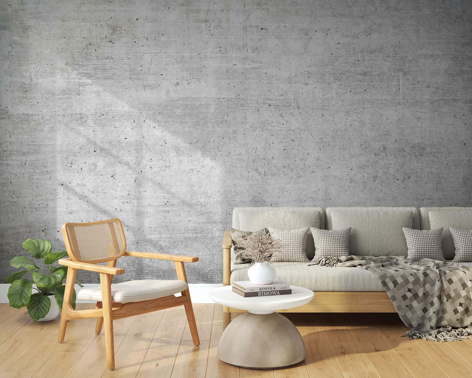 Papier peint texture grise enduite