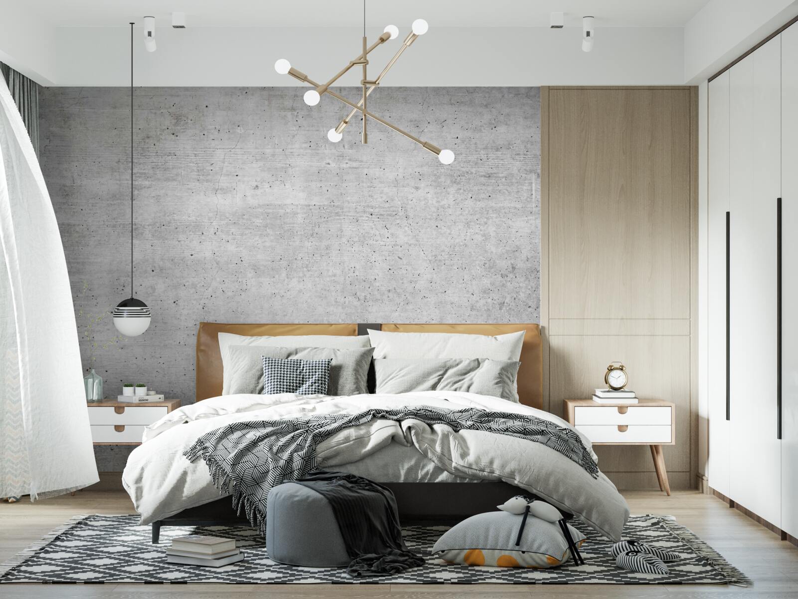 Papier peint texture grise enduite