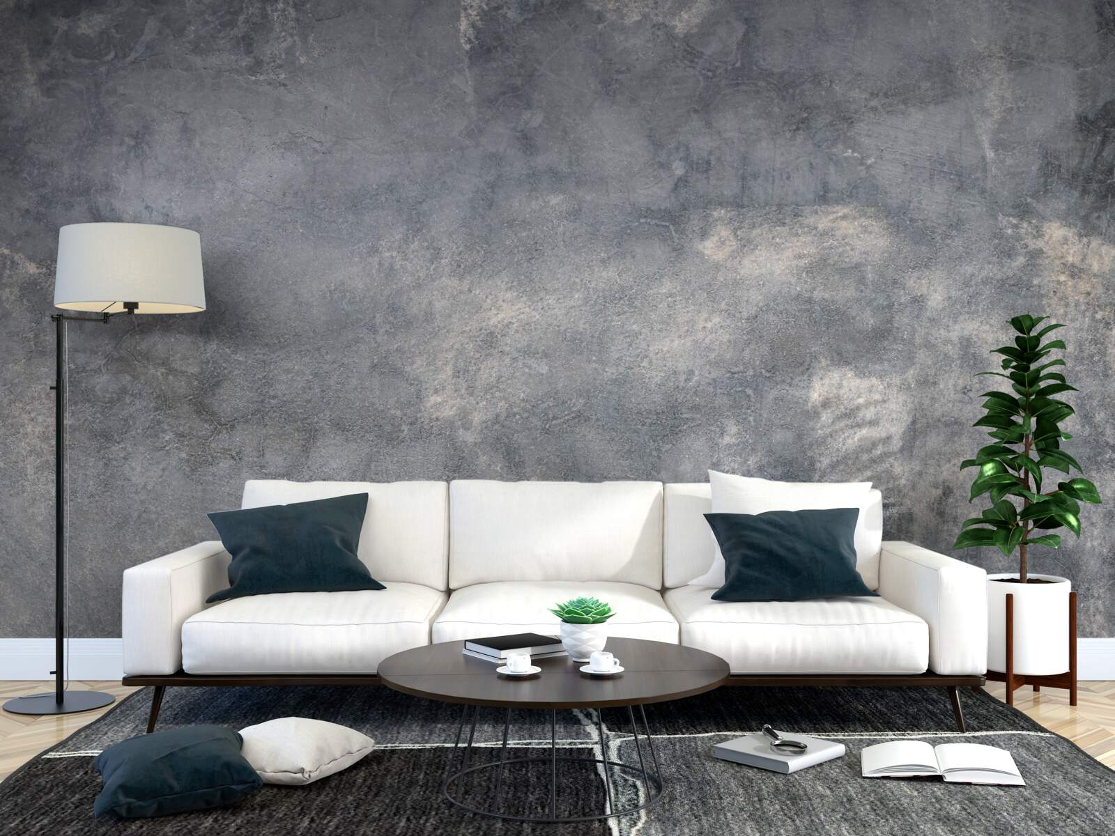 Papier peint mur en ciment formé