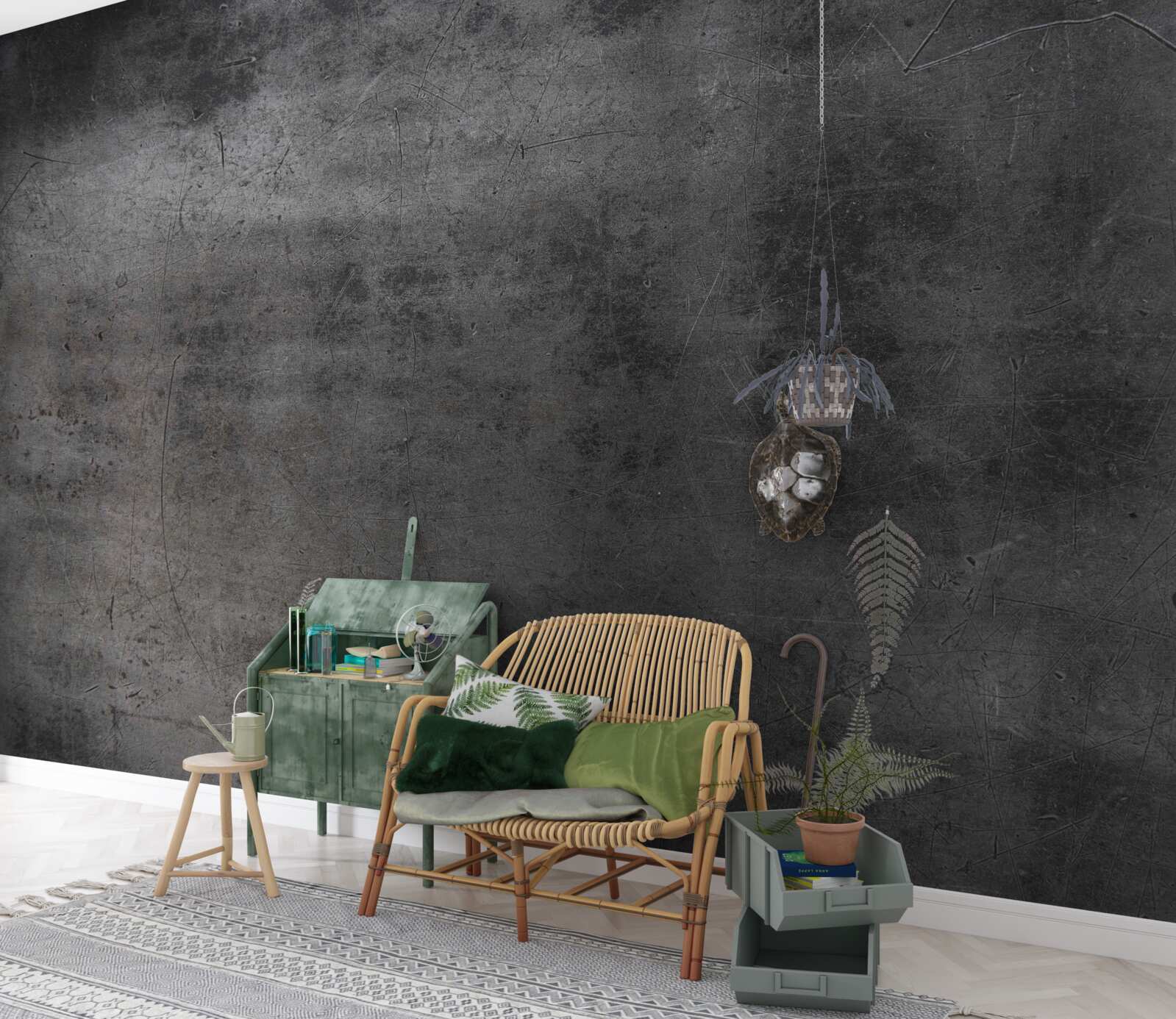 Papier peint grunge métallique dans des couleurs sombres