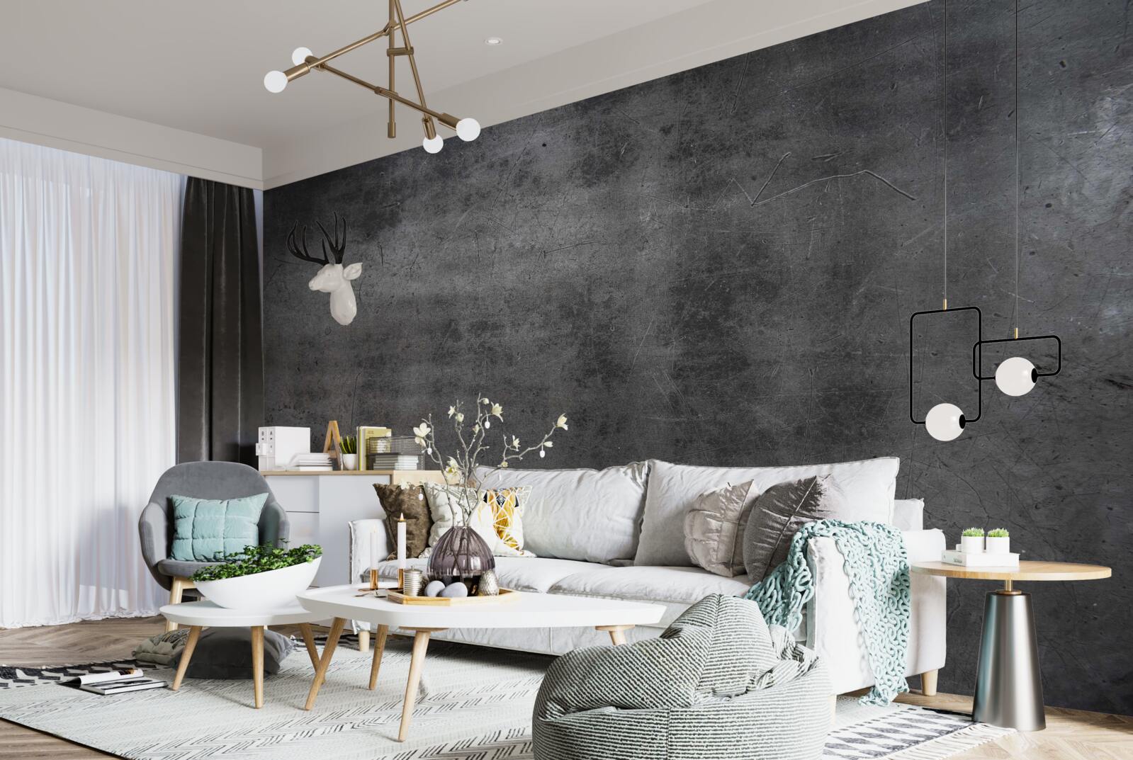 Papier peint grunge métallique dans des couleurs sombres