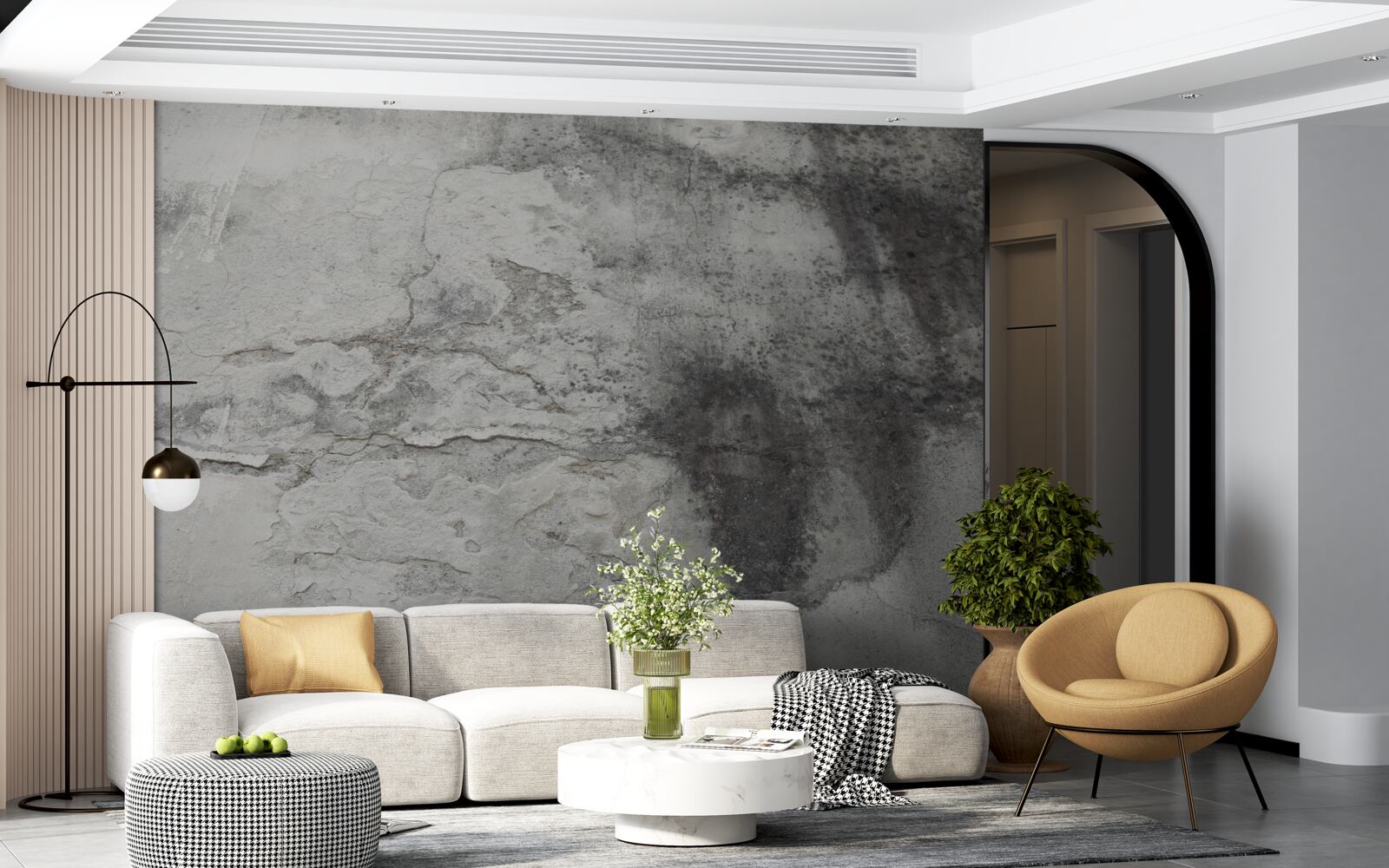 Papier peint structure en tons de cendres