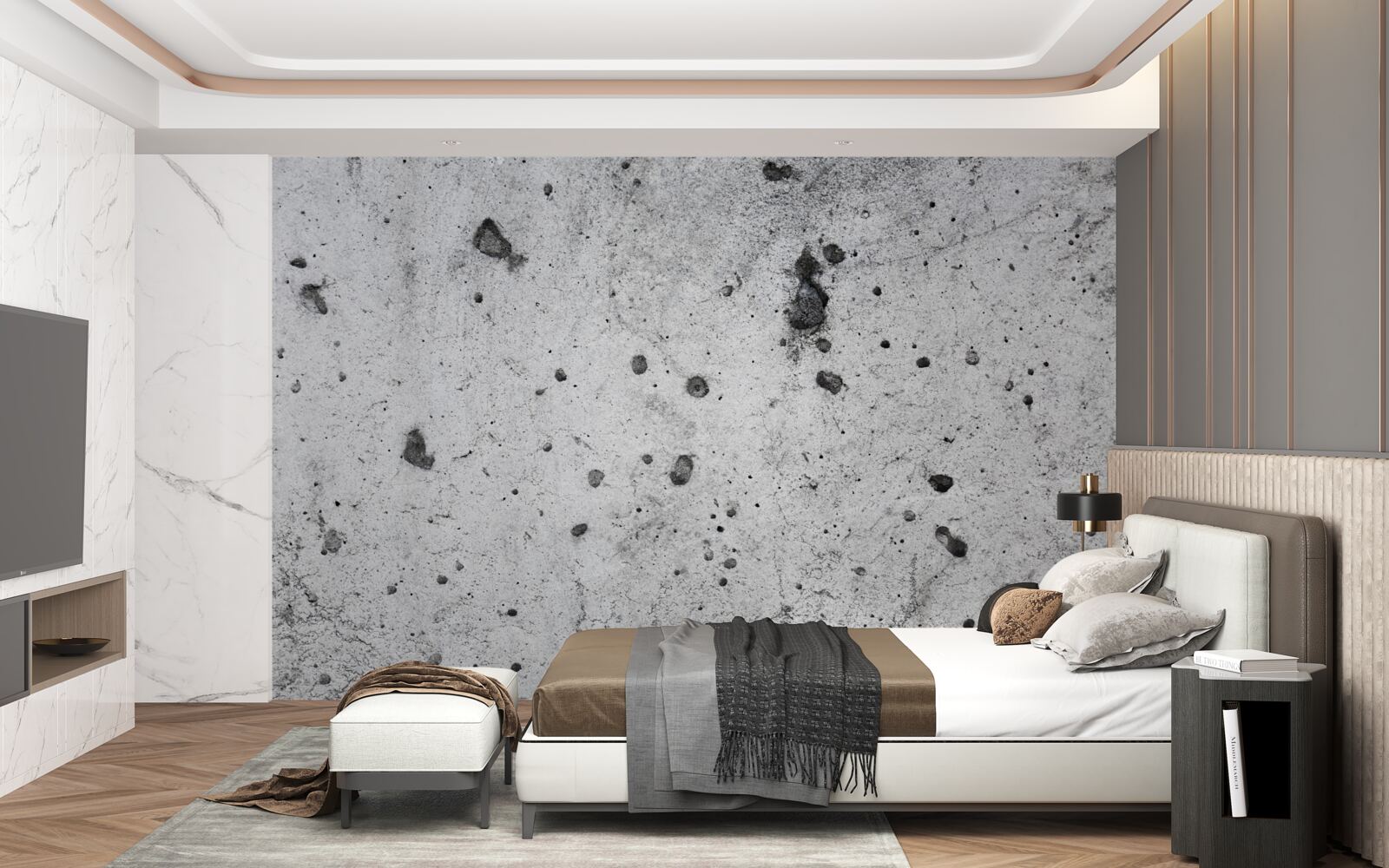 Papier peint mur en béton avec des marques sombres